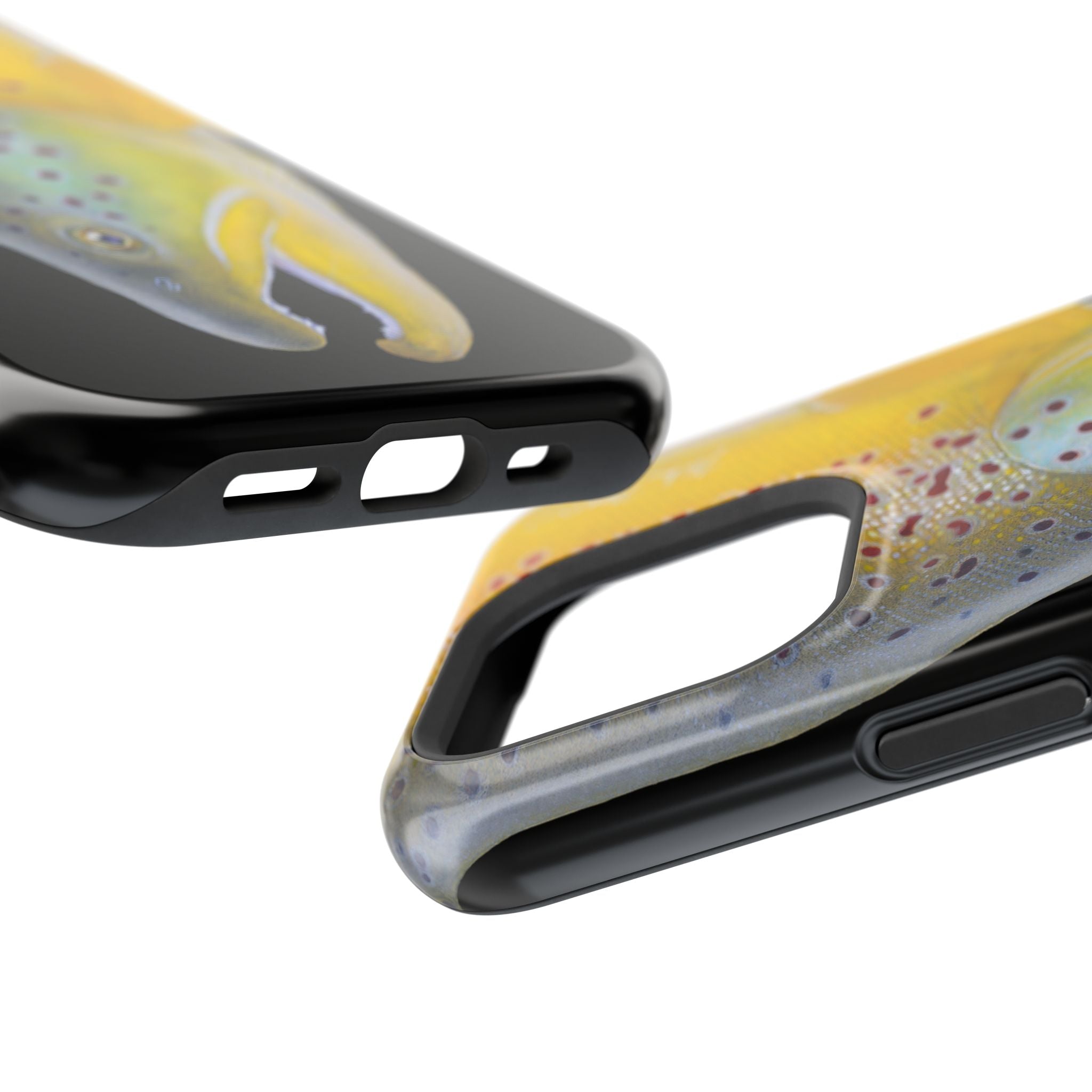 Brown Trout 3 Face Black MagSafe iPhone Case