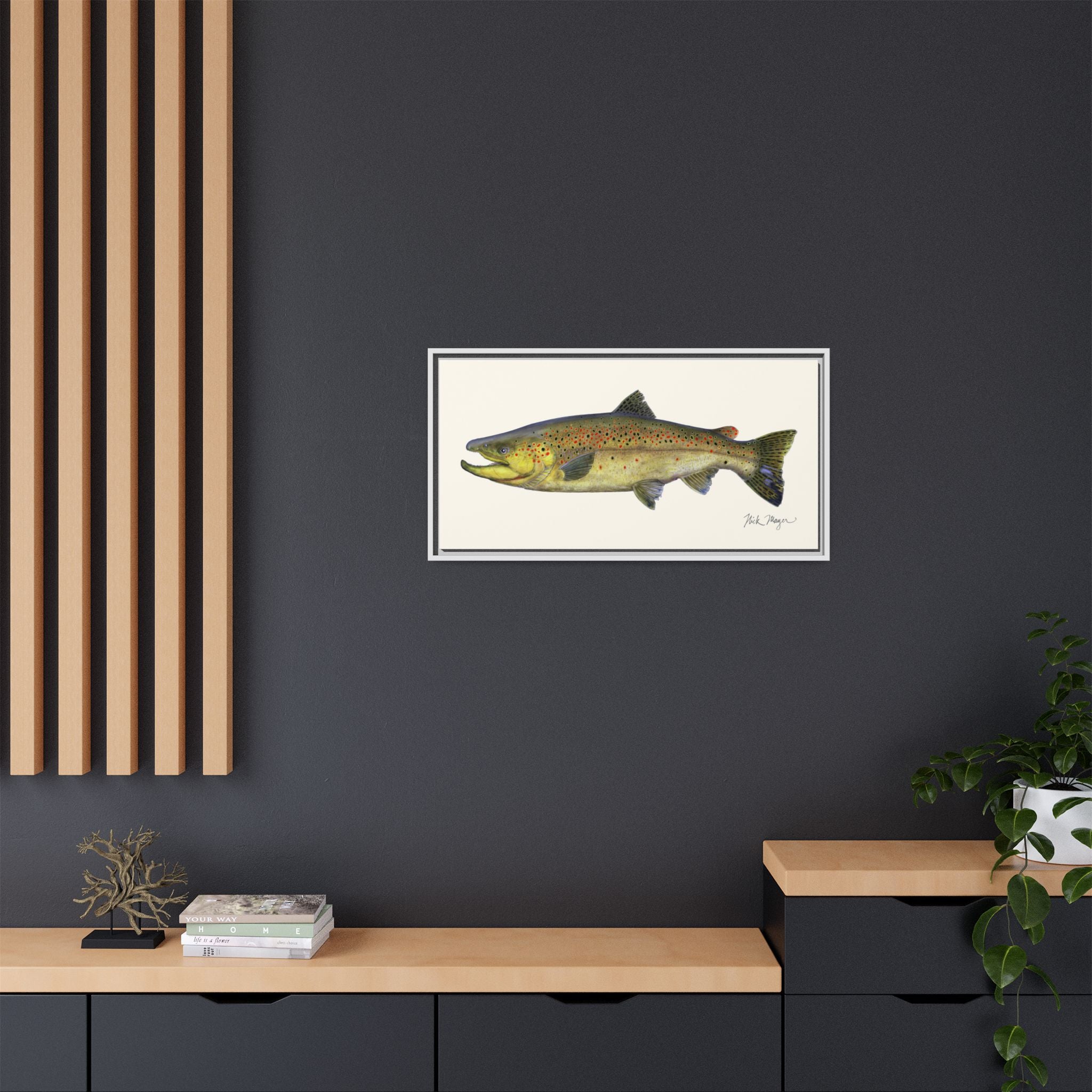 Brown Trout I Framed Canvas Print Printify
