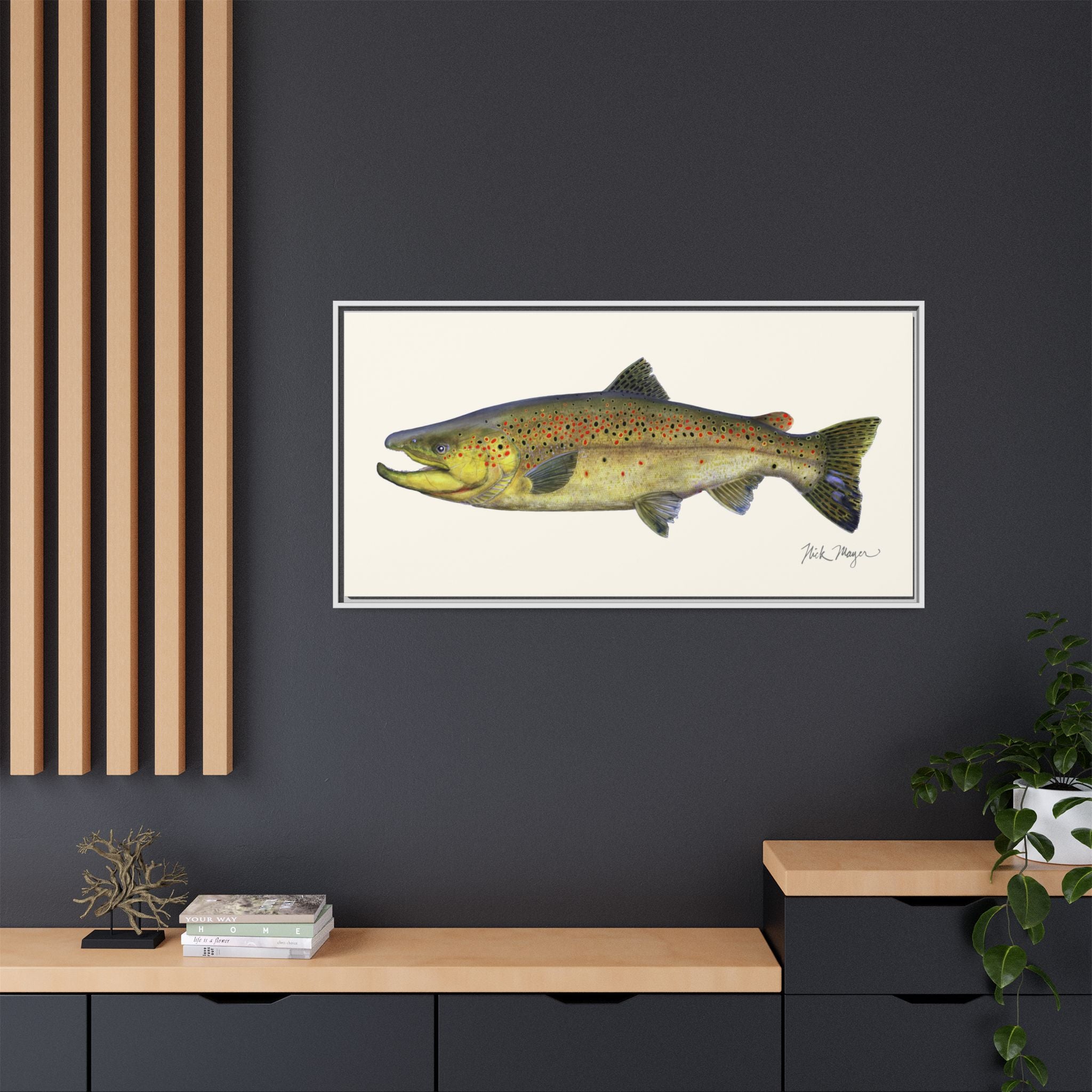 Brown Trout I Framed Canvas Print Printify