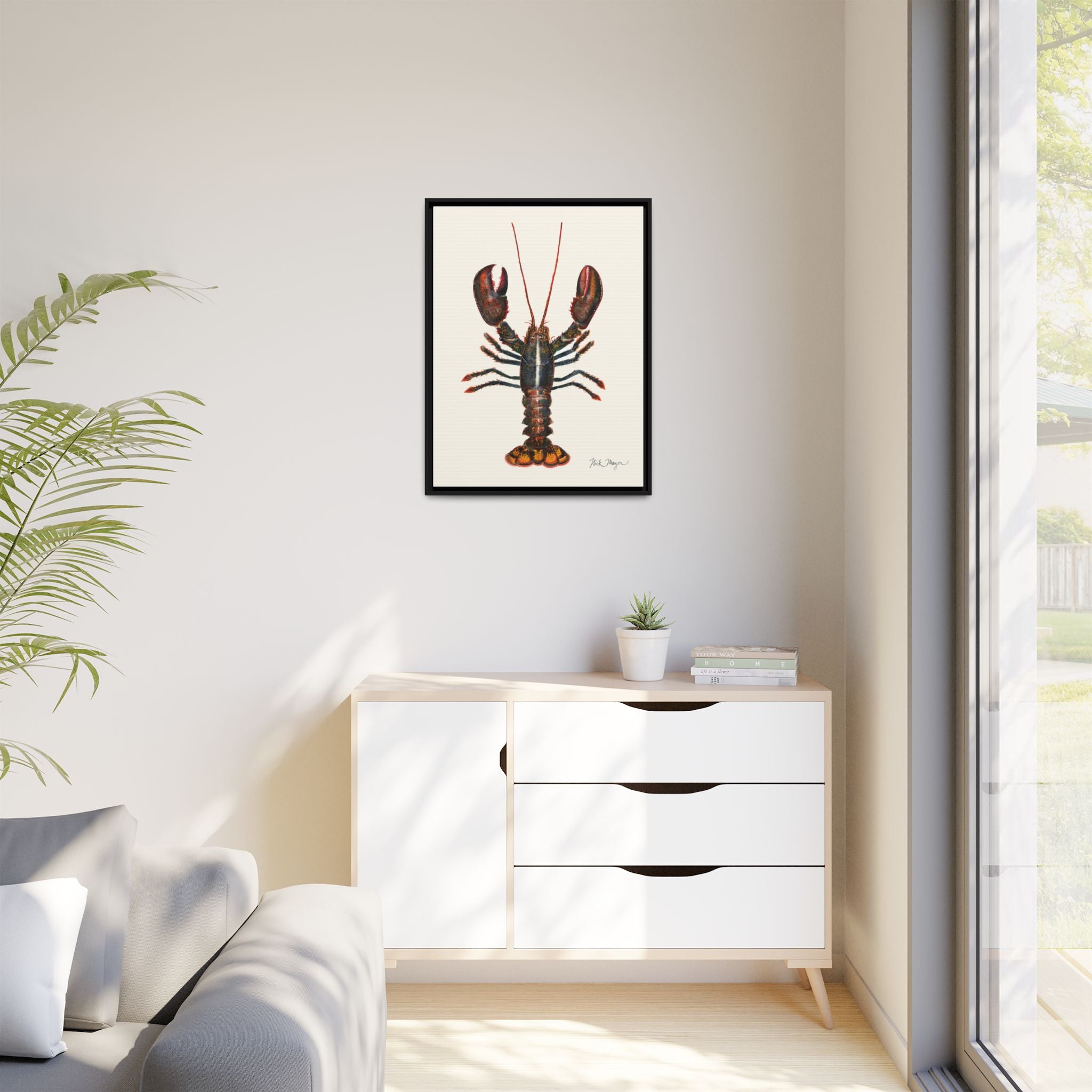 Northern Lobster Framed Canvas Print Printify