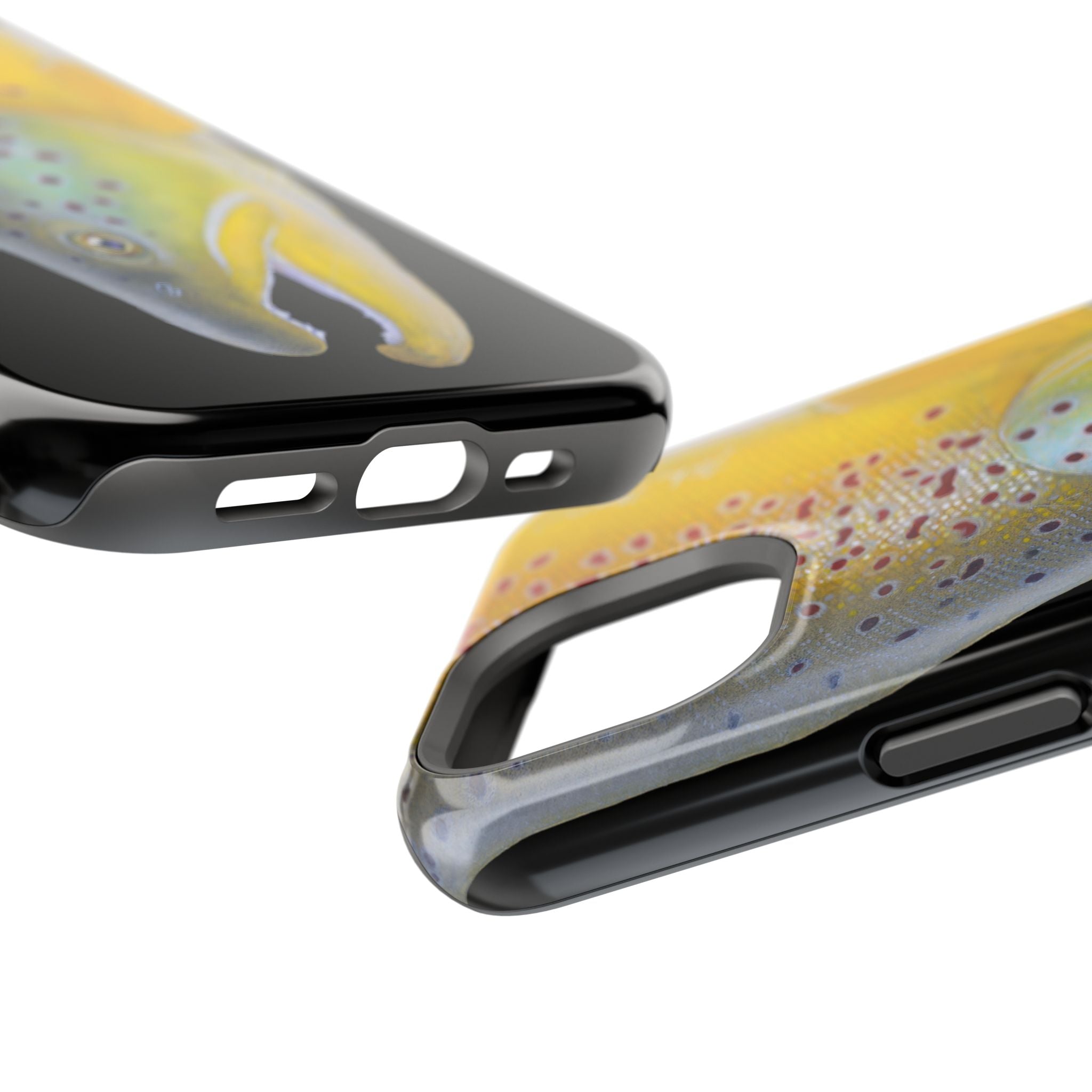 Brown Trout 3 Face Black MagSafe iPhone Case