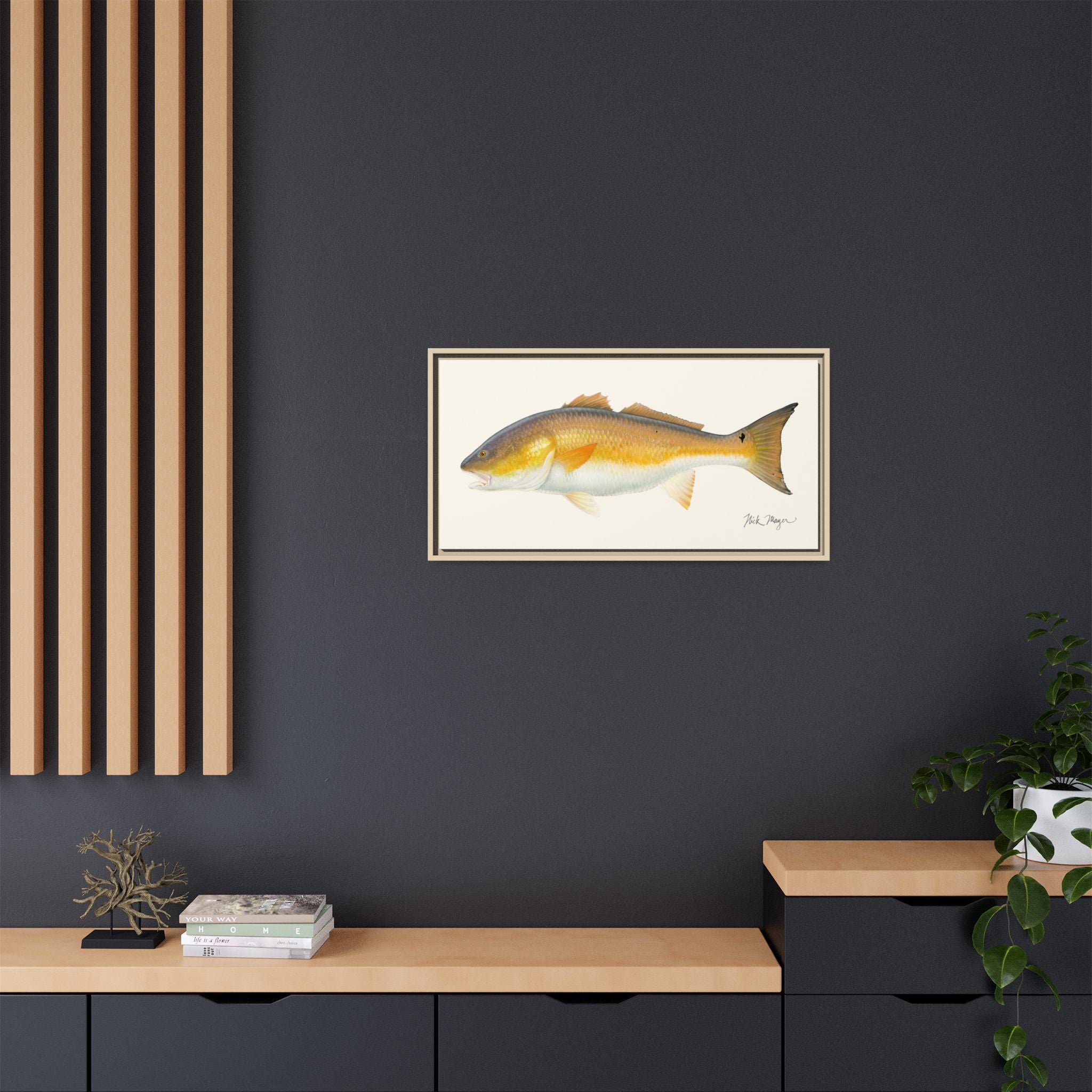 Bull Redfish Framed Canvas Print Printify