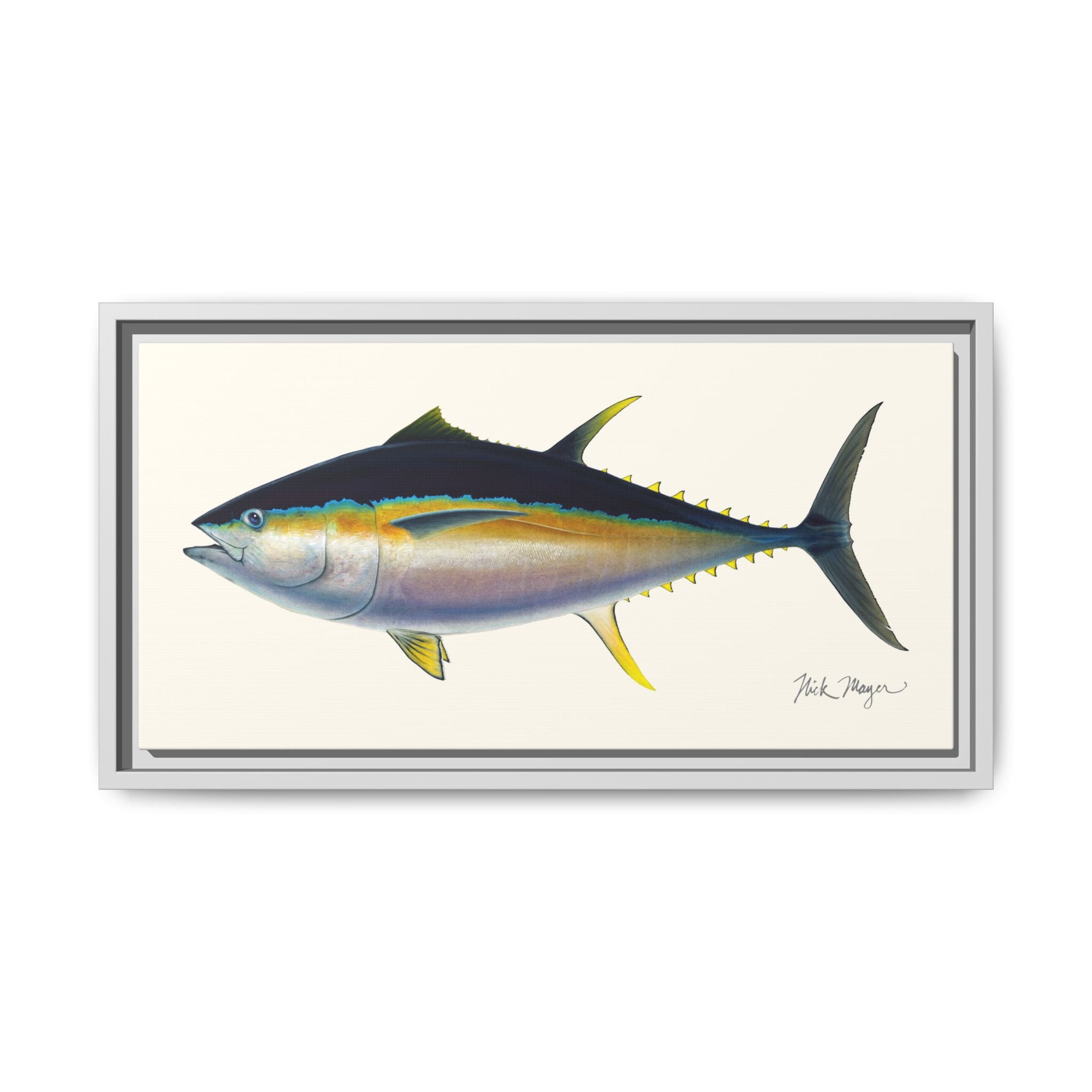 Bigeye Tuna Framed Canvas Print Printify