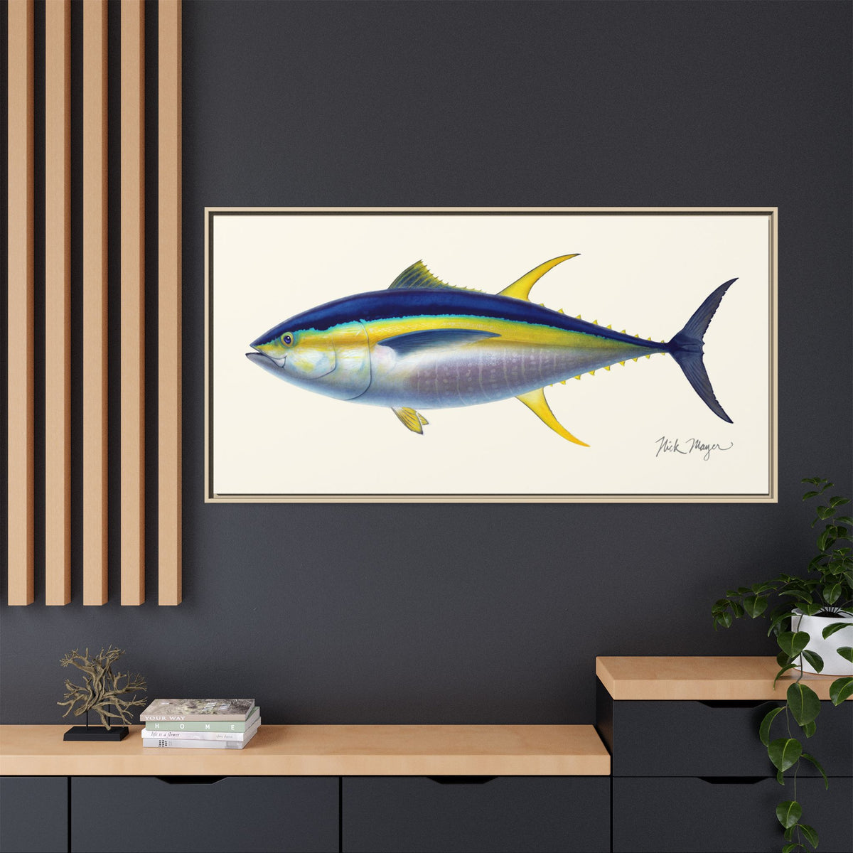 Yellowfin Tuna Framed Canvas Print Printify