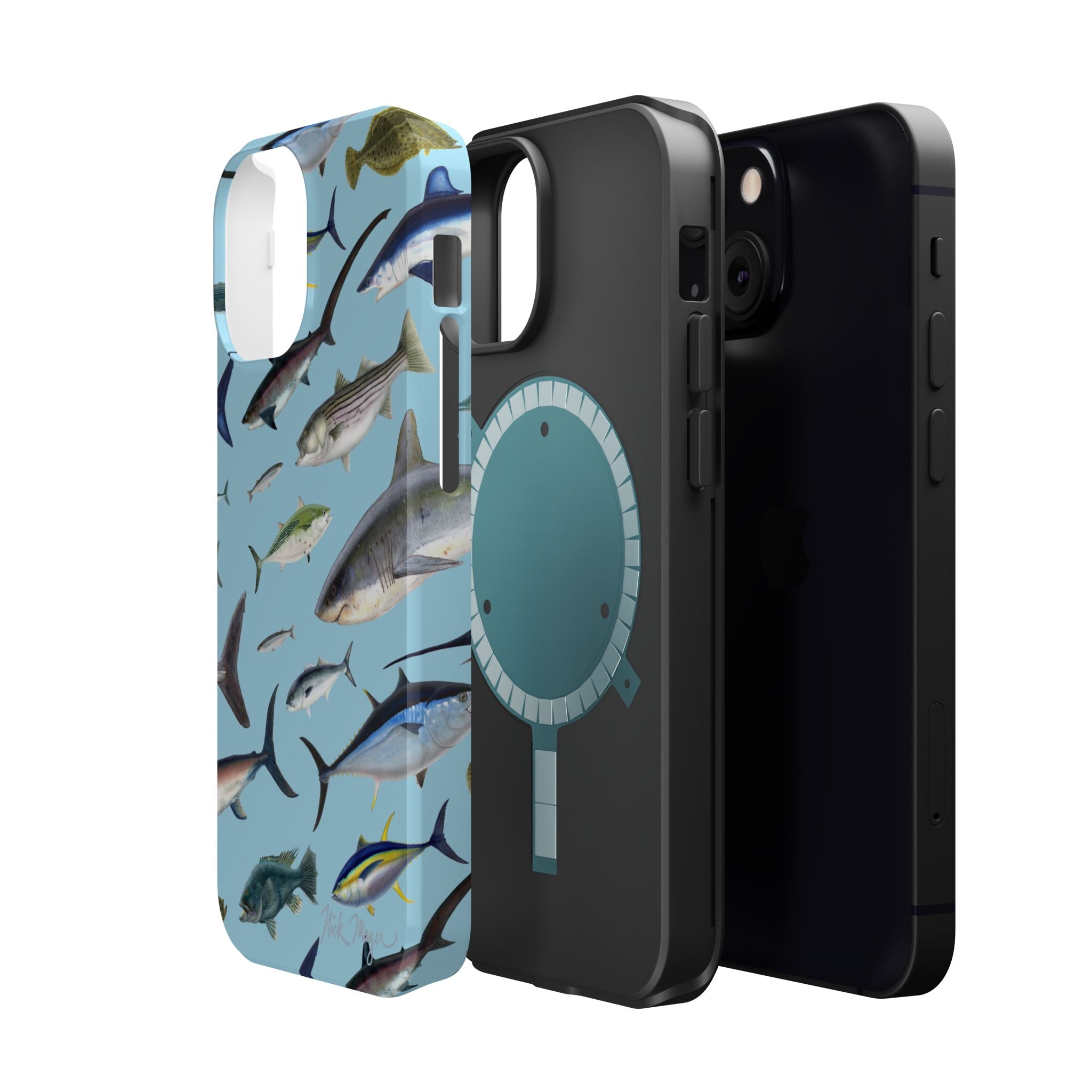 New England Fish Blue MagSafe iPhone Case