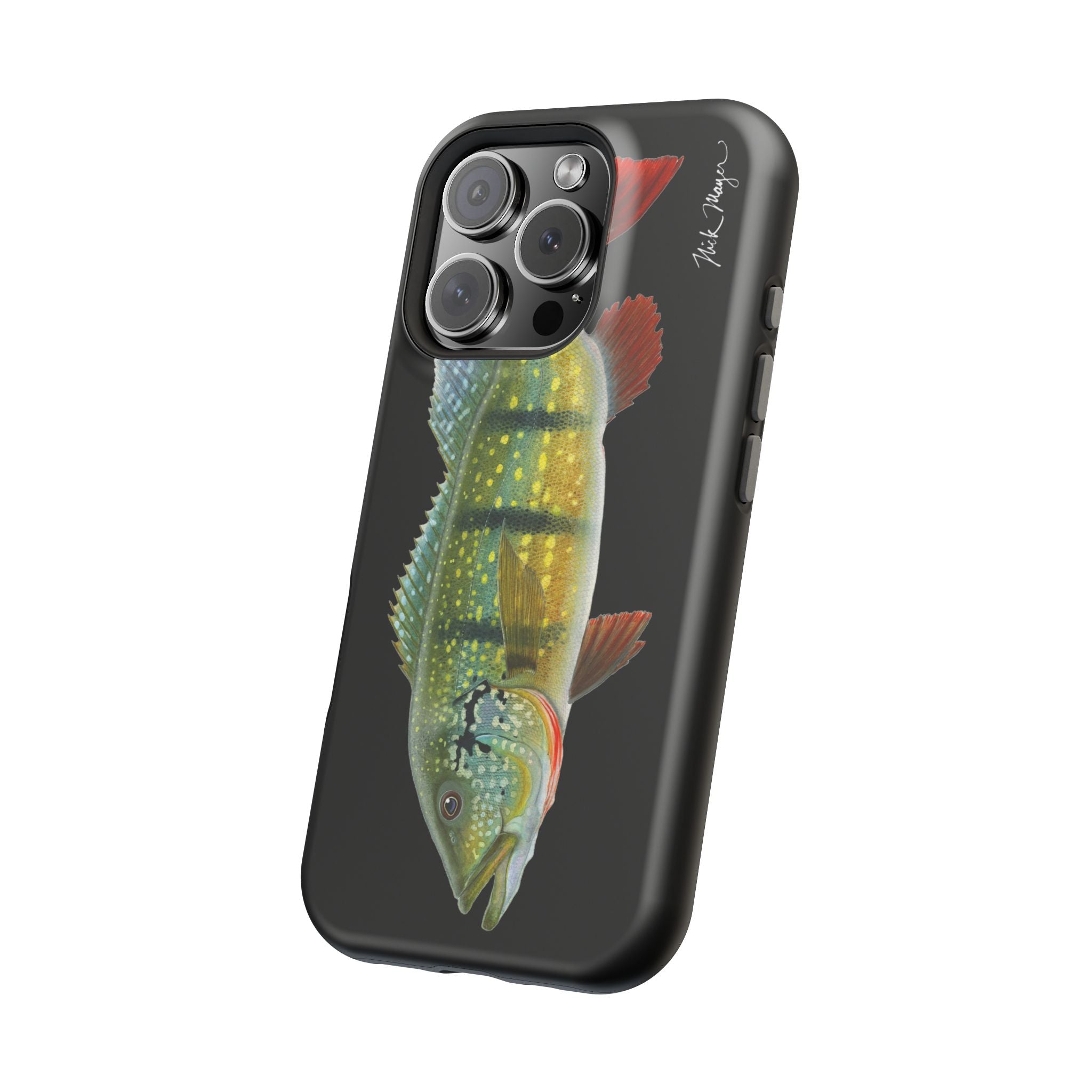 Peacock Bass MagSafe Black iPhone Case