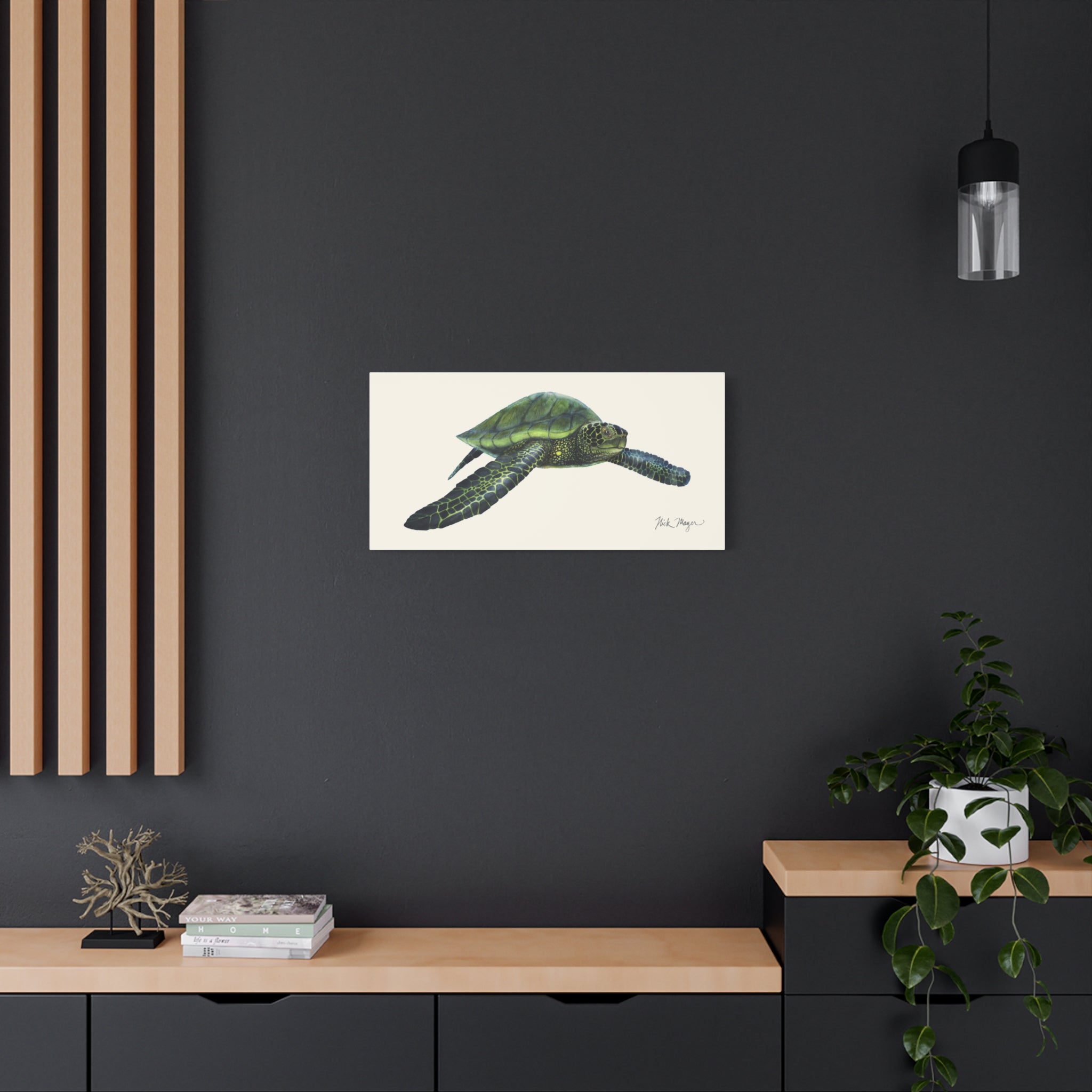 Green Sea Turtle I Canvas Print Printify