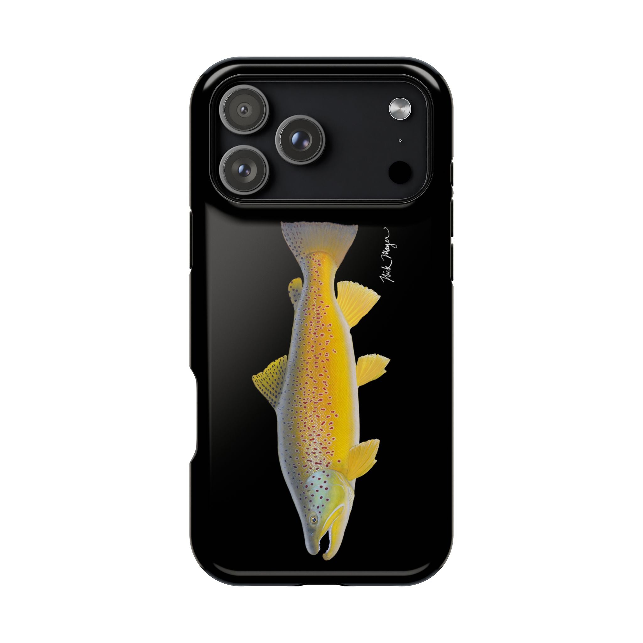 Brown Trout 3 Black MagSafe iPhone Case