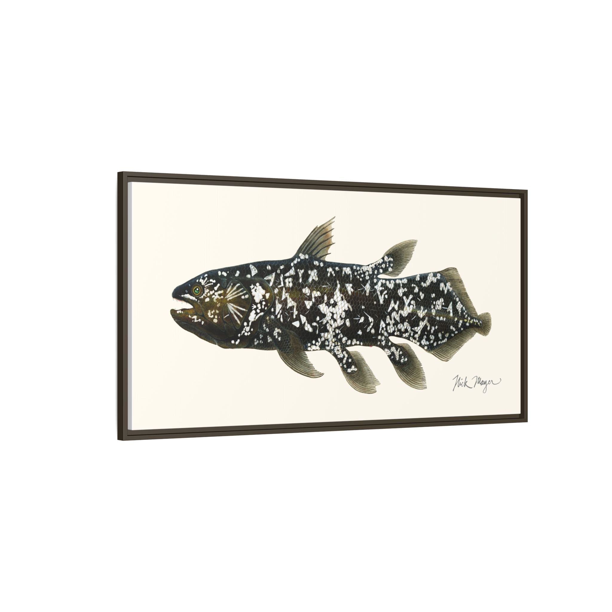 Coelacanth Framed Canvas Print Printify