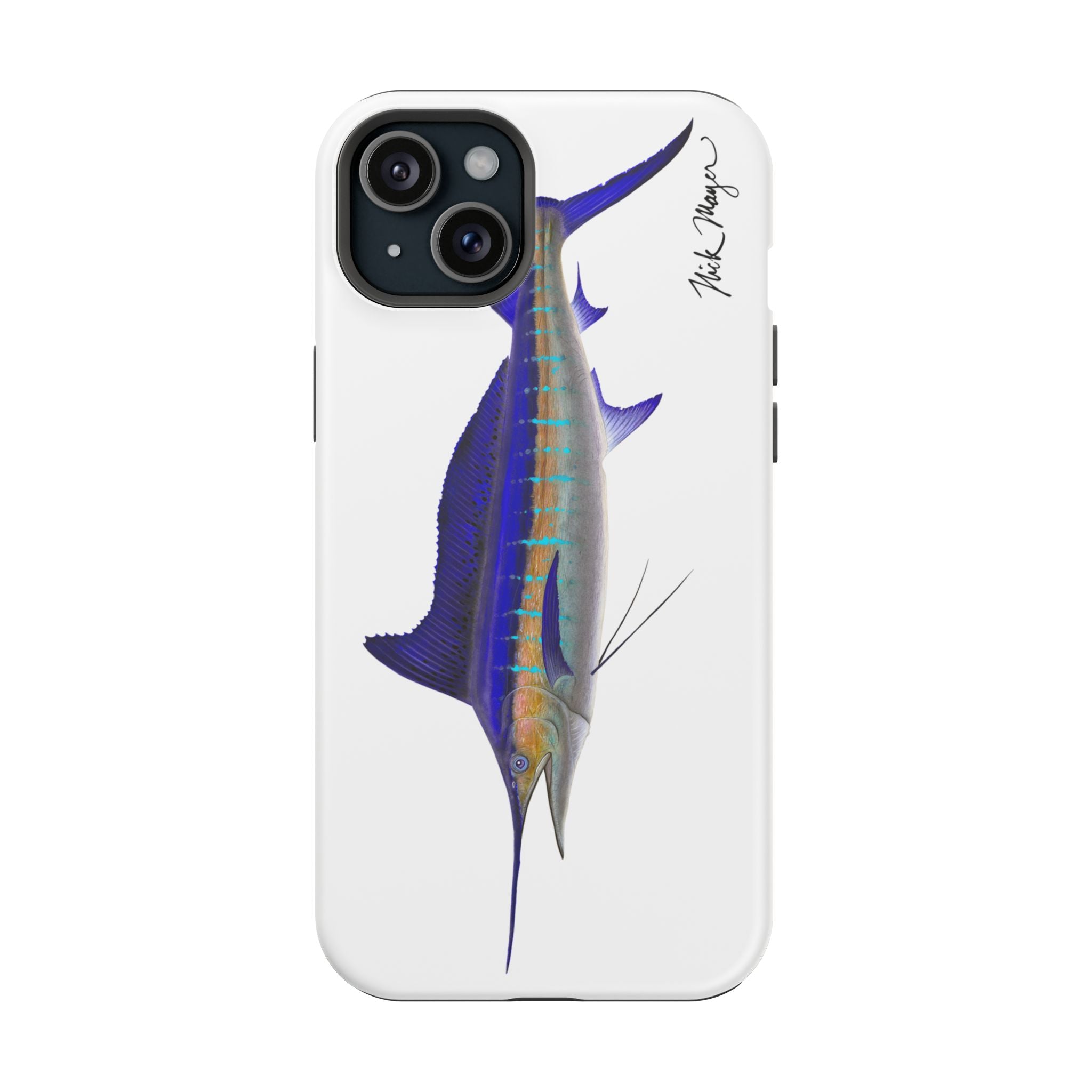 Striped Marlin MagSafe White iPhone Case