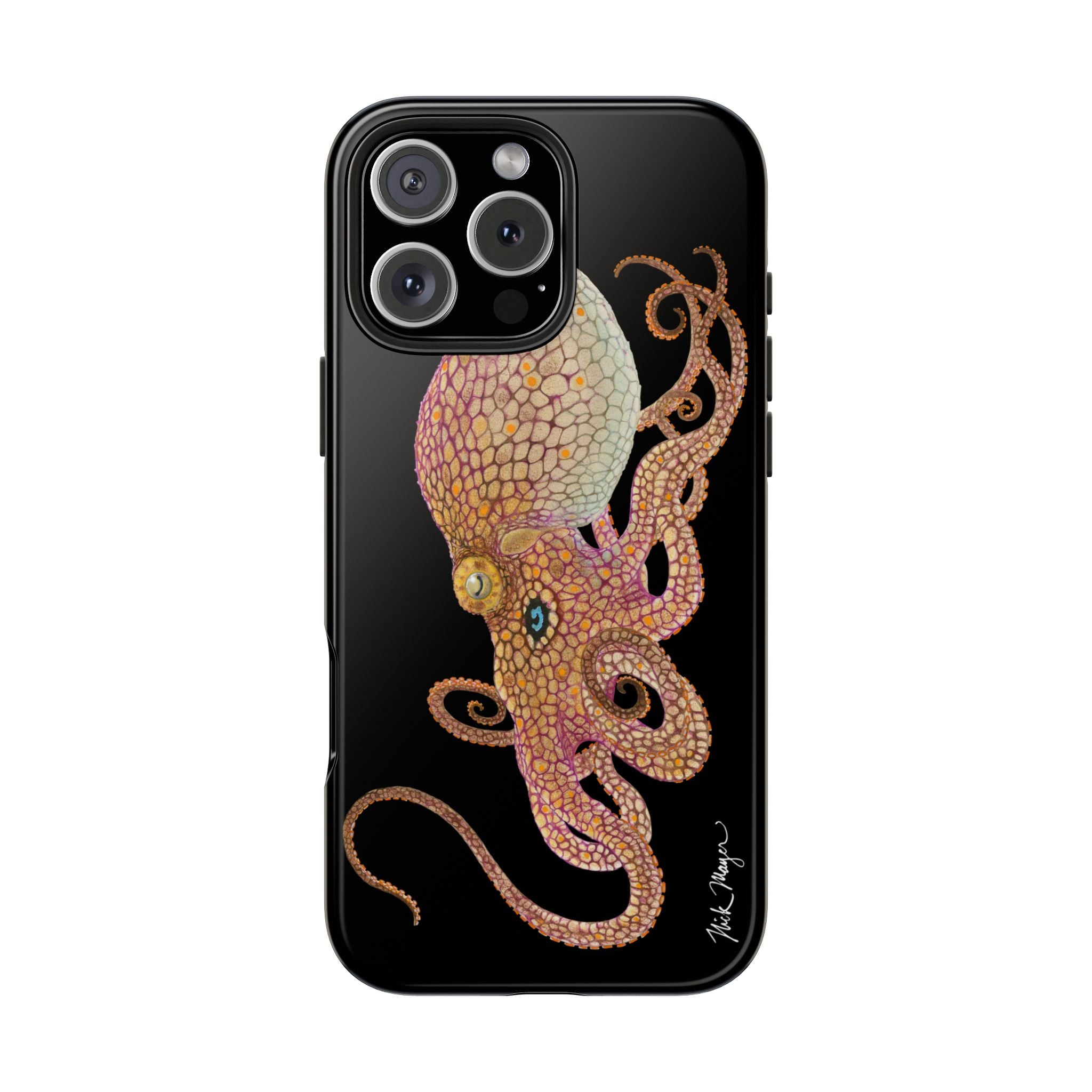 Two Spot Octopus Black Phone Case (iPhone)