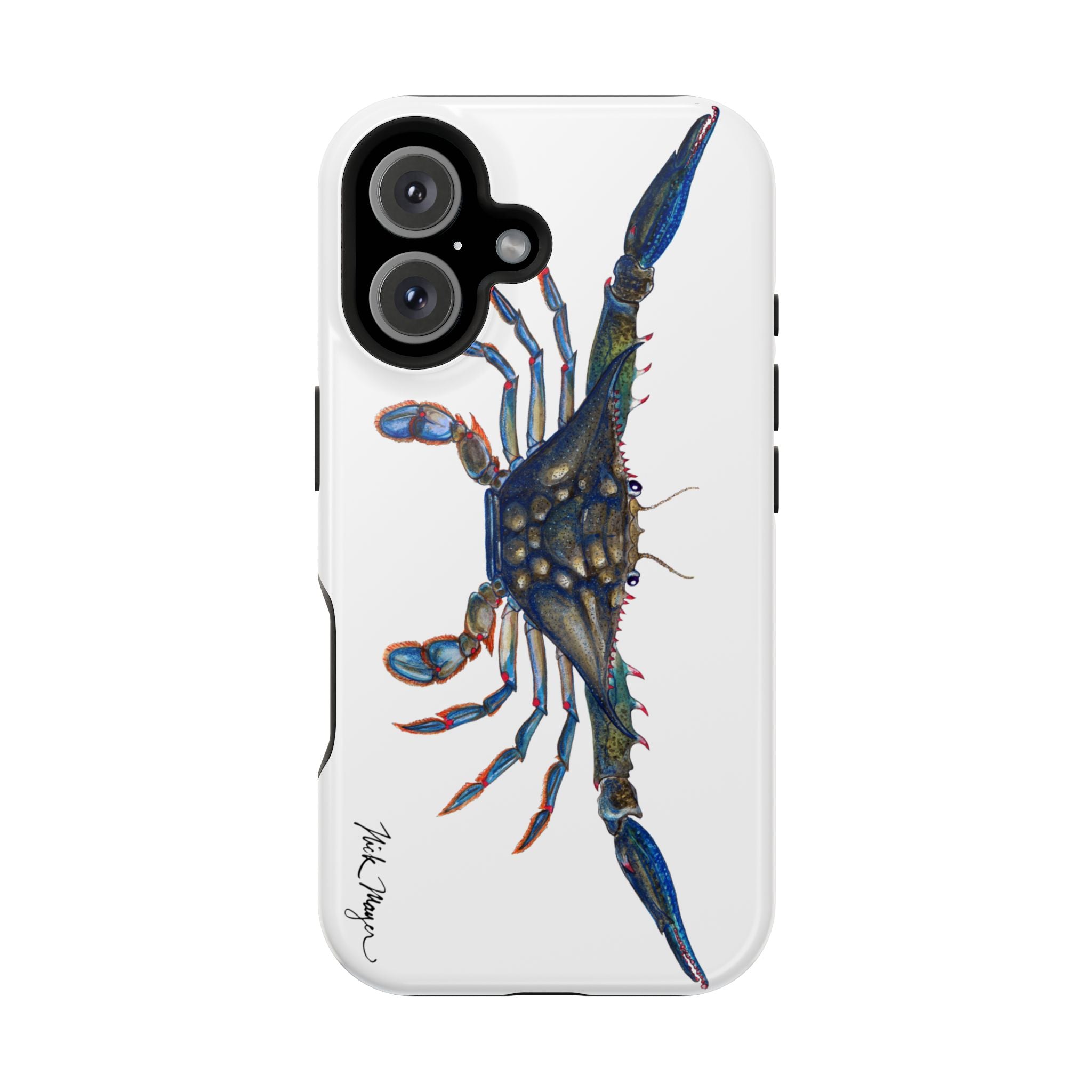 Blue Crab MagSafe White iPhone Case