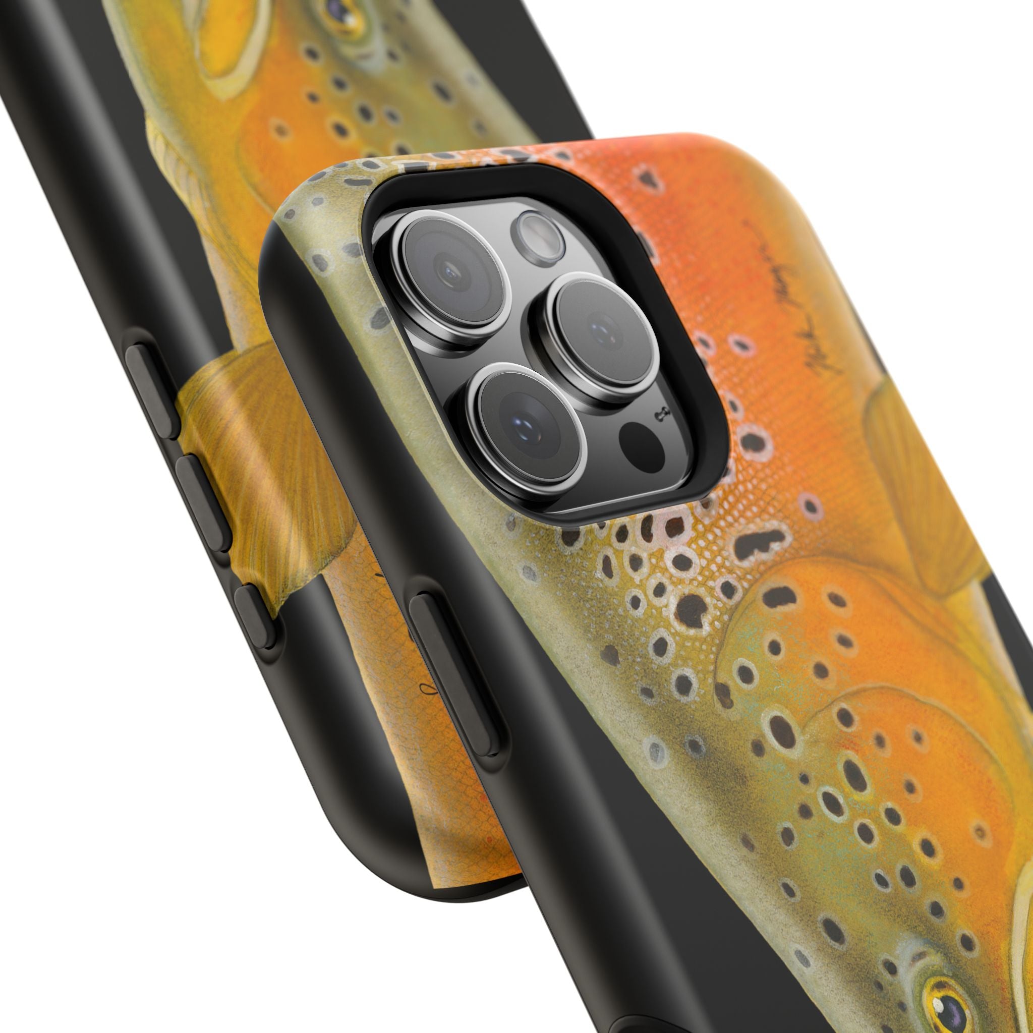 Brown Trout 2 Black MagSafe iPhone Case