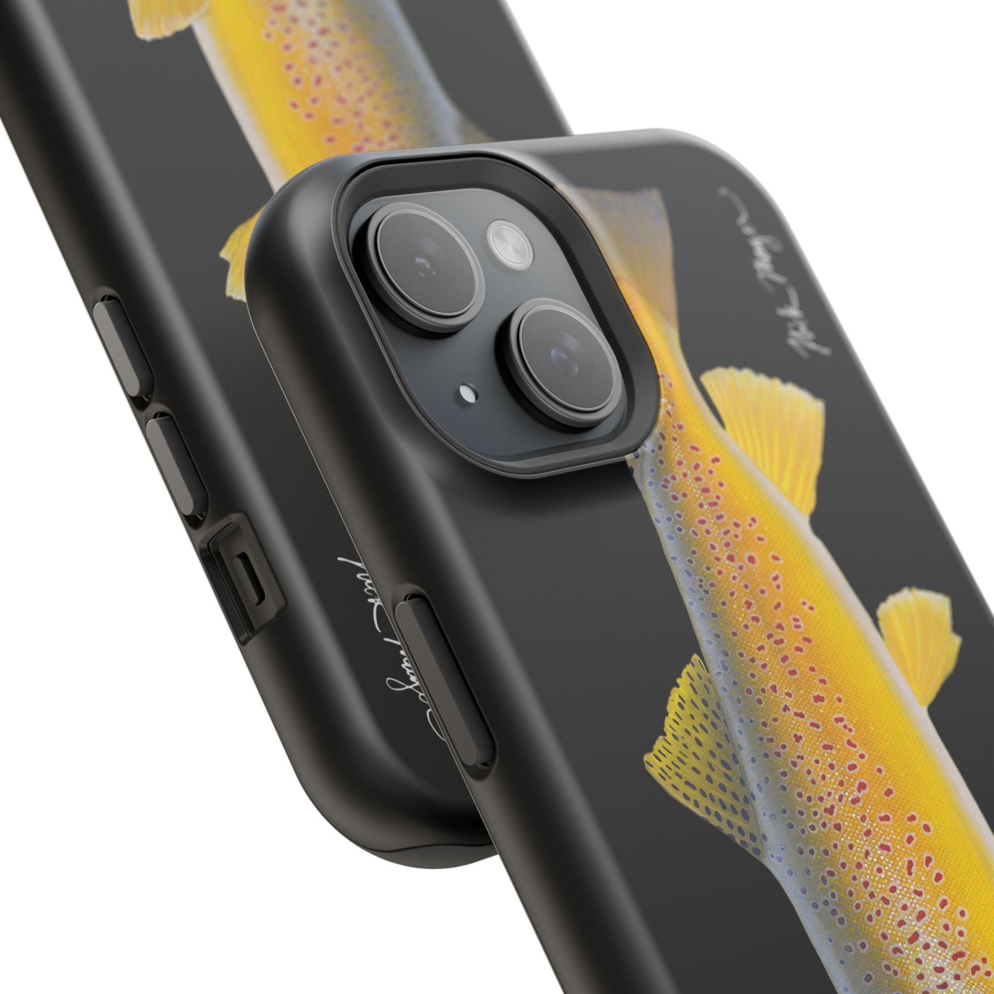 Brown Trout 3 Black MagSafe iPhone Case