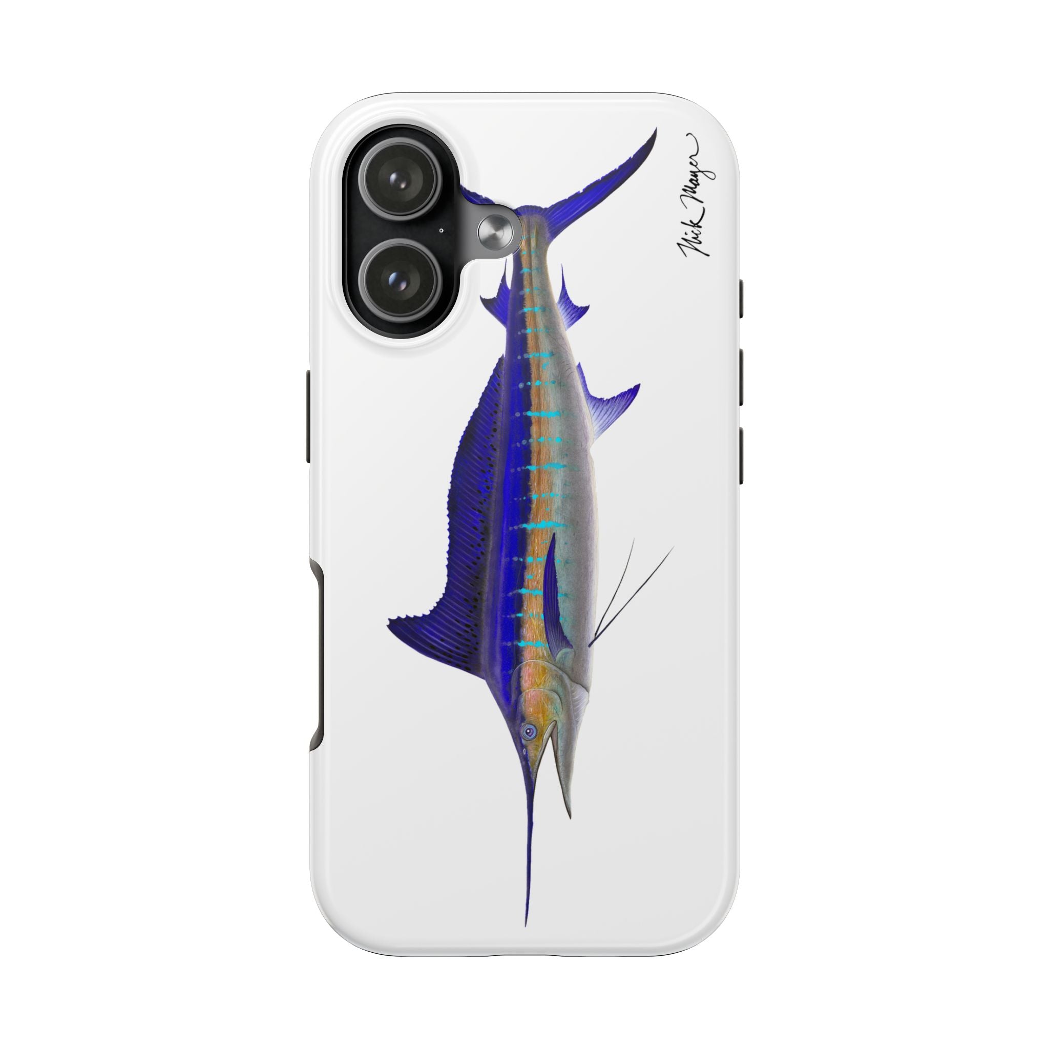 Striped Marlin White Phone Case (iPhone)