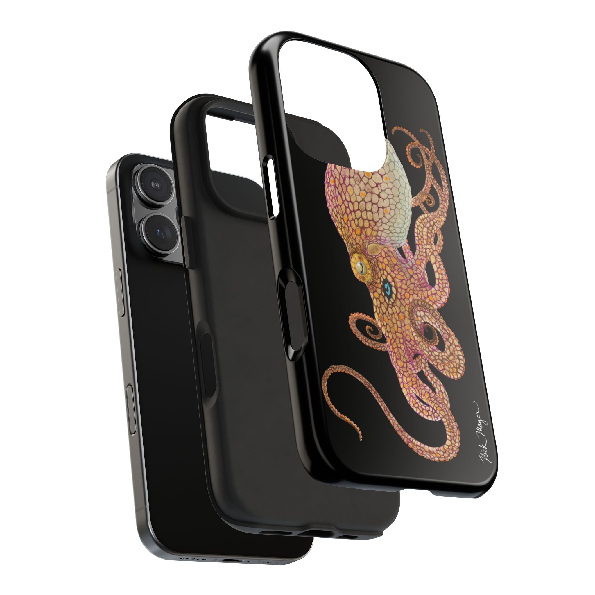 Two Spot Octopus Black Phone Case (iPhone)