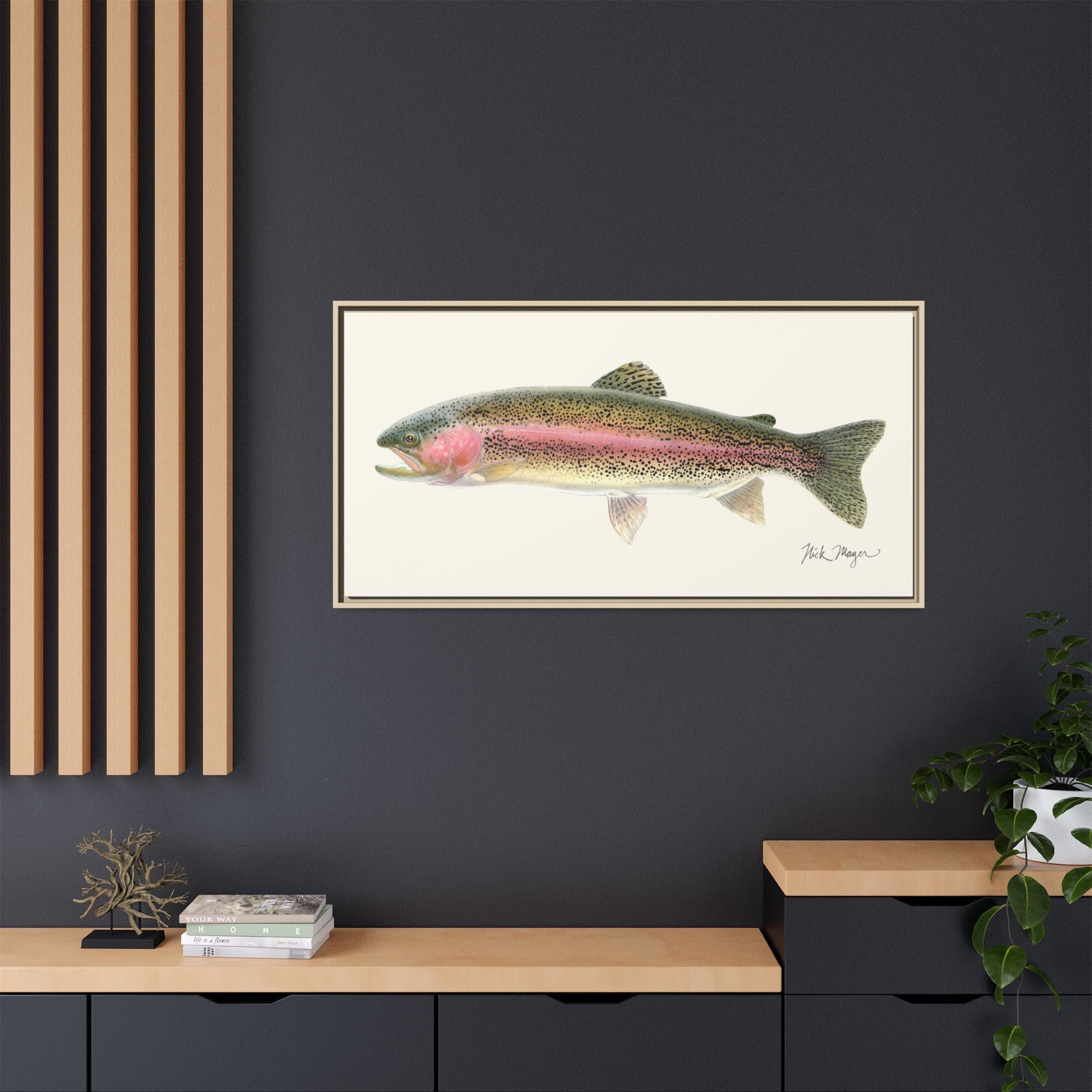 Rainbow Trout Framed Canvas Print Printify