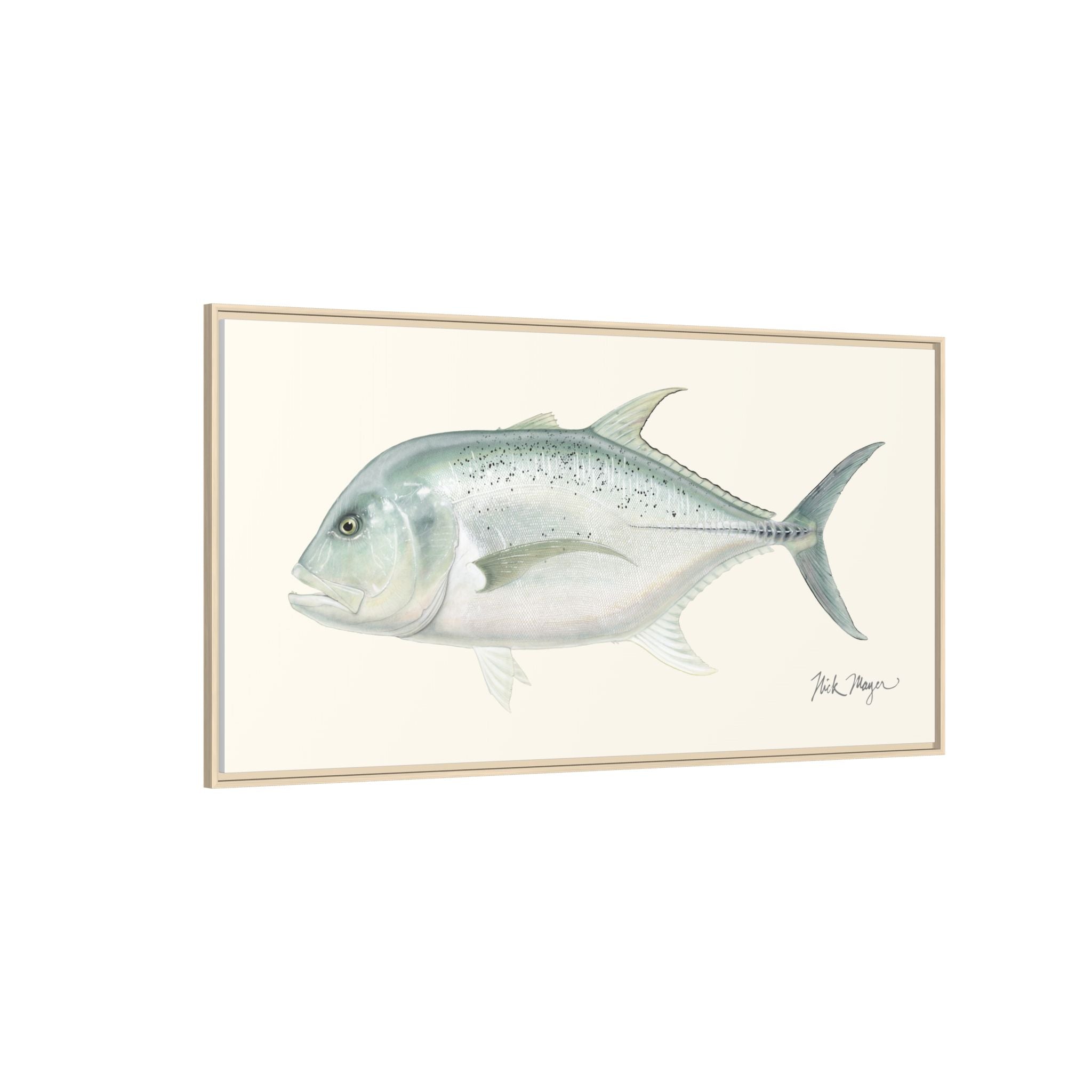 Boss Giant Trevally Framed Canvas Print Printify