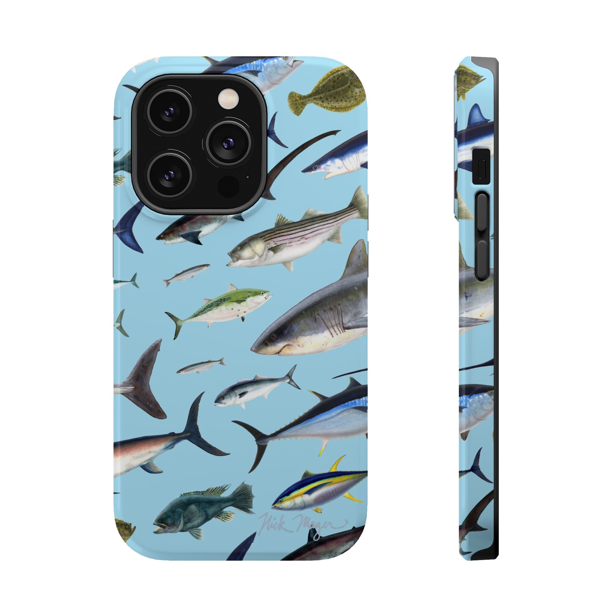 New England Fish Blue MagSafe iPhone Case