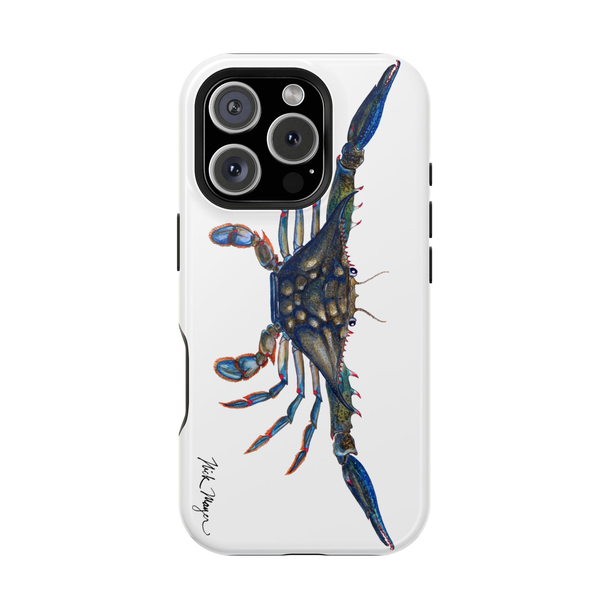 Blue Crab MagSafe White iPhone Case