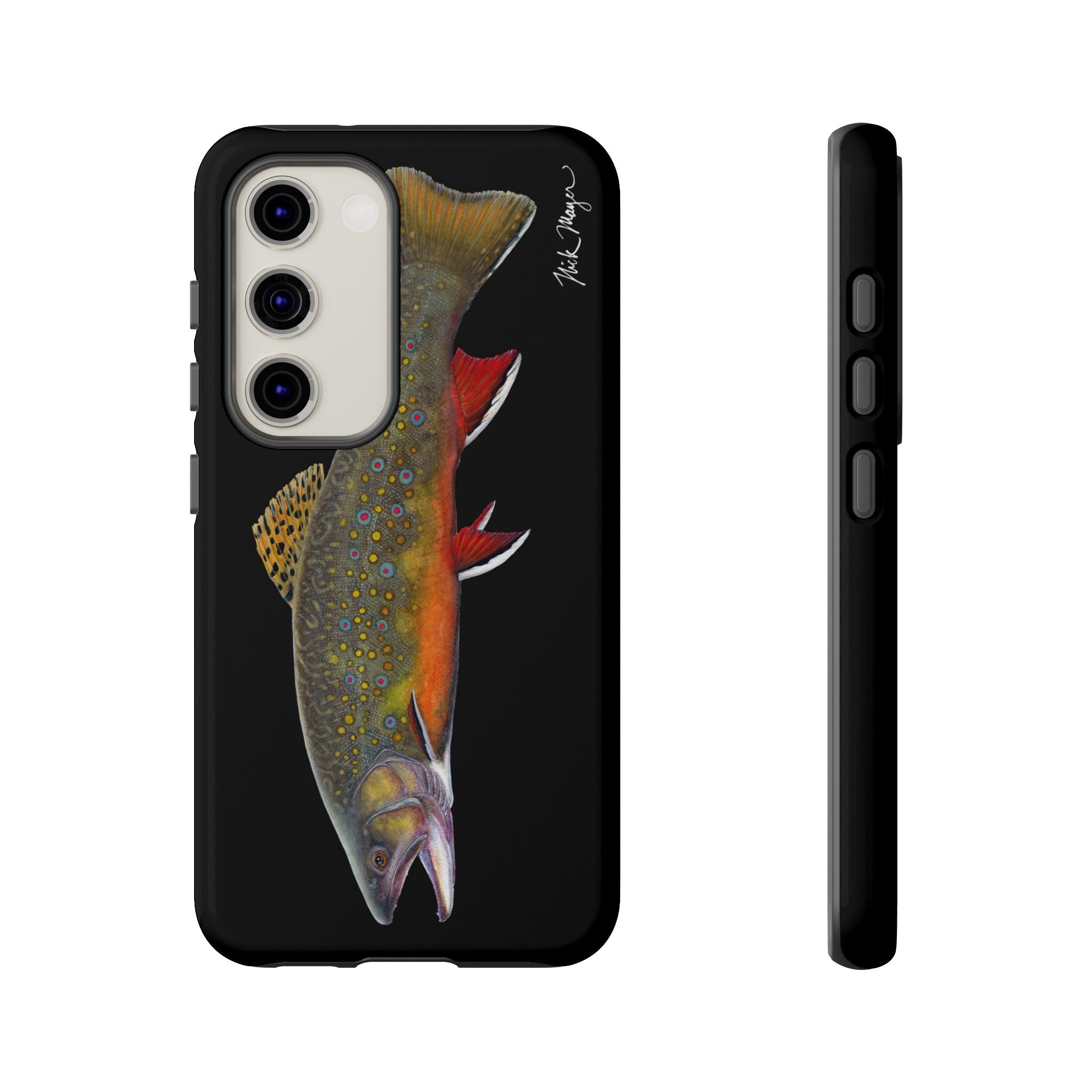 Brook Trout Black Phone Cases (Samsung) Printify