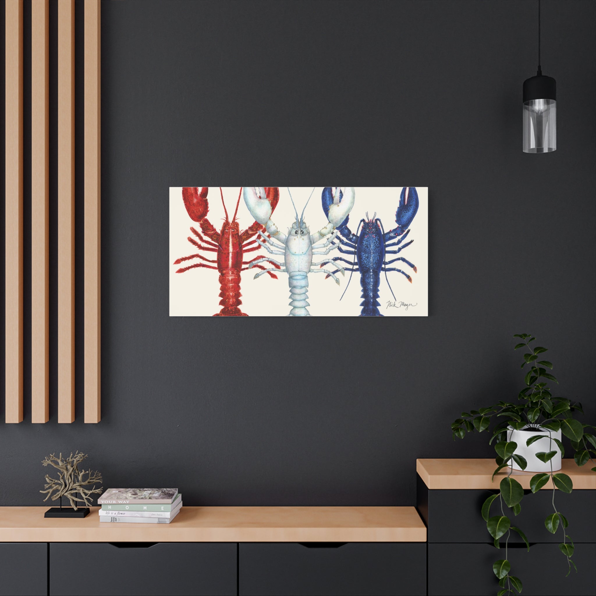 American Lobsters Trio Canvas Print Printify