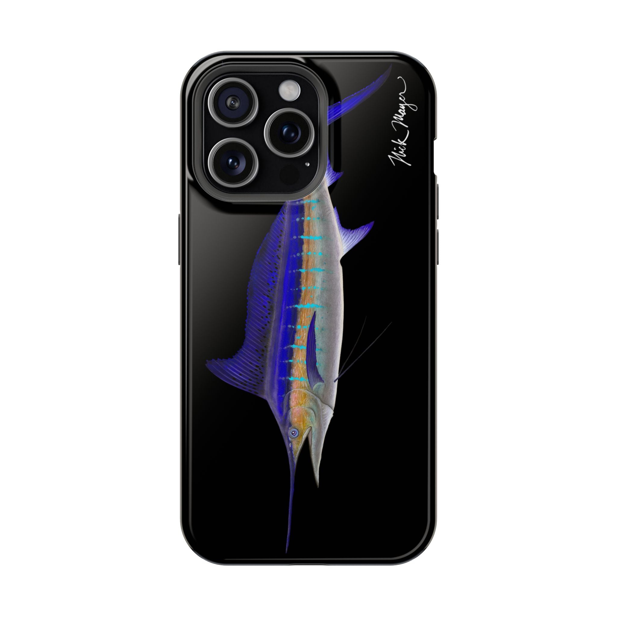 Striped Marlin MagSafe Black iPhone Case