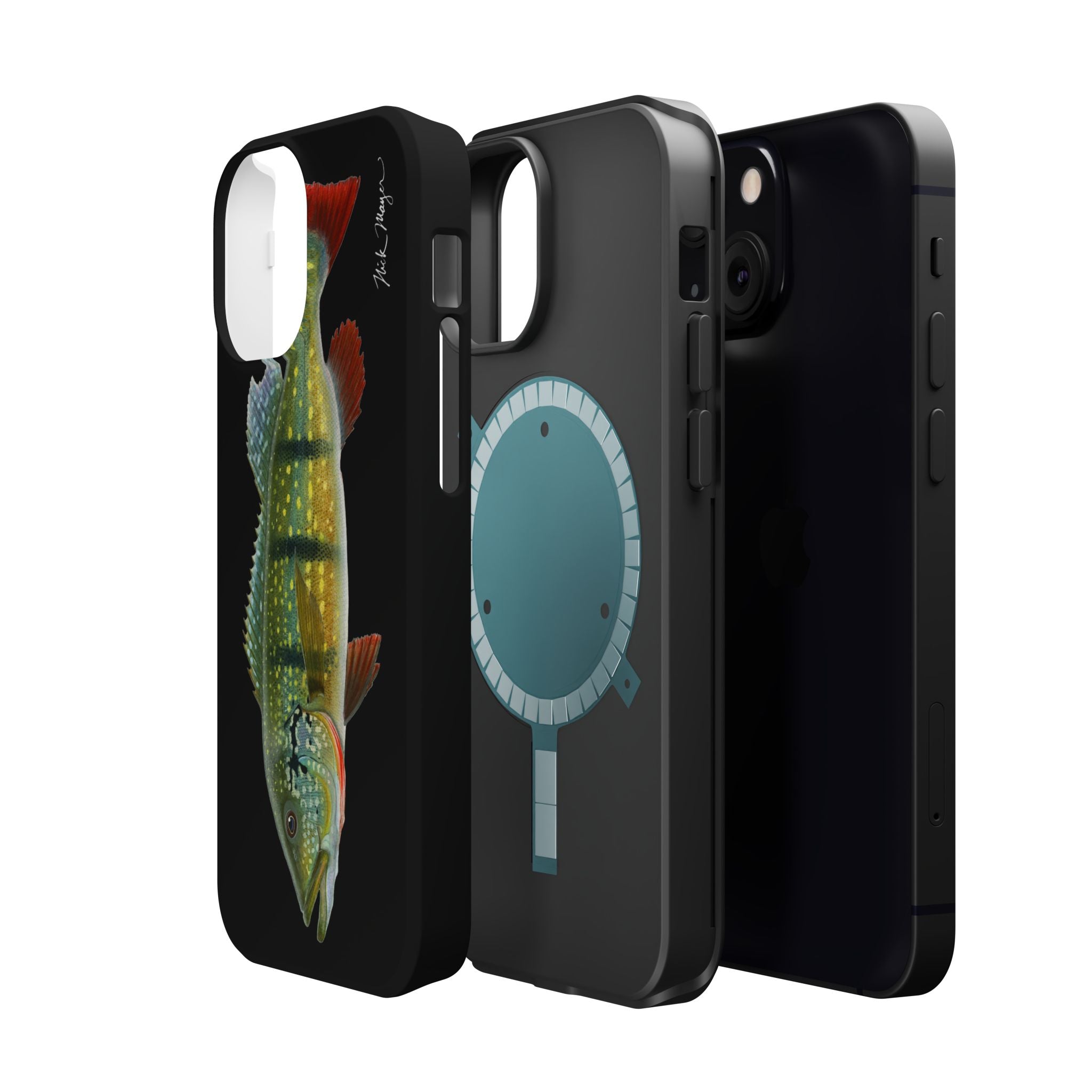 Peacock Bass MagSafe Black iPhone Case