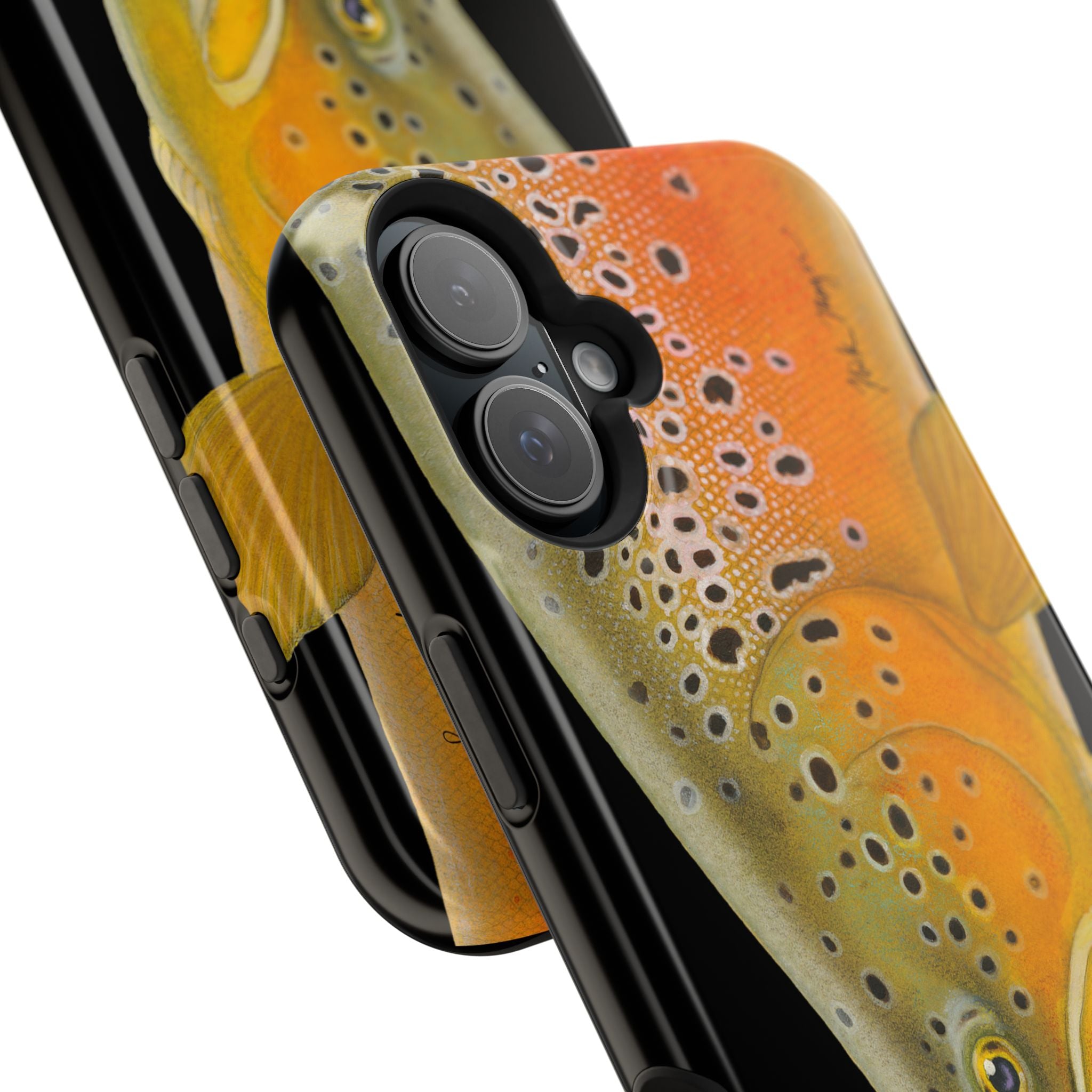 Brown Trout 2 Black MagSafe iPhone Case