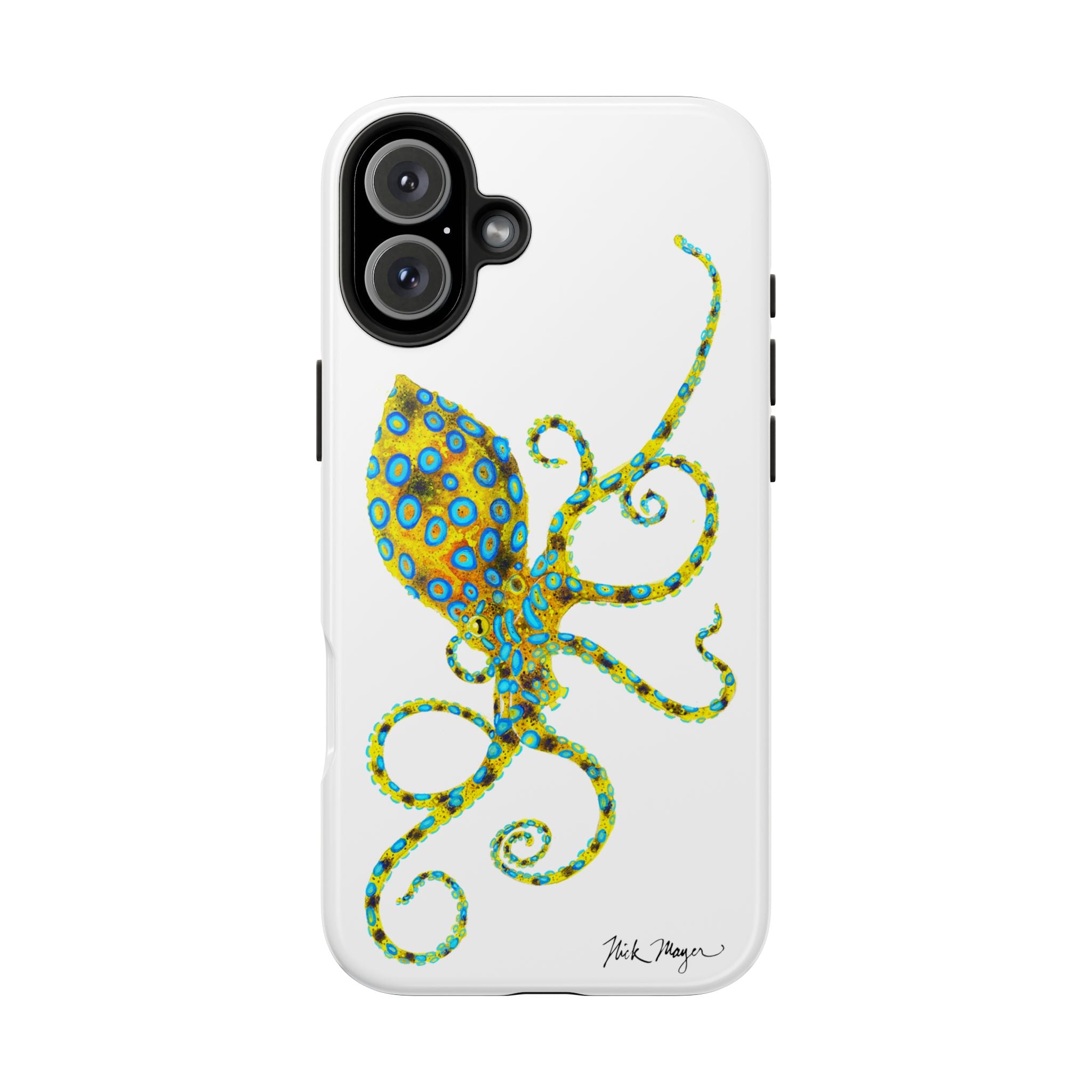 Blue Ringed Octopus White Phone Case (iPhone)