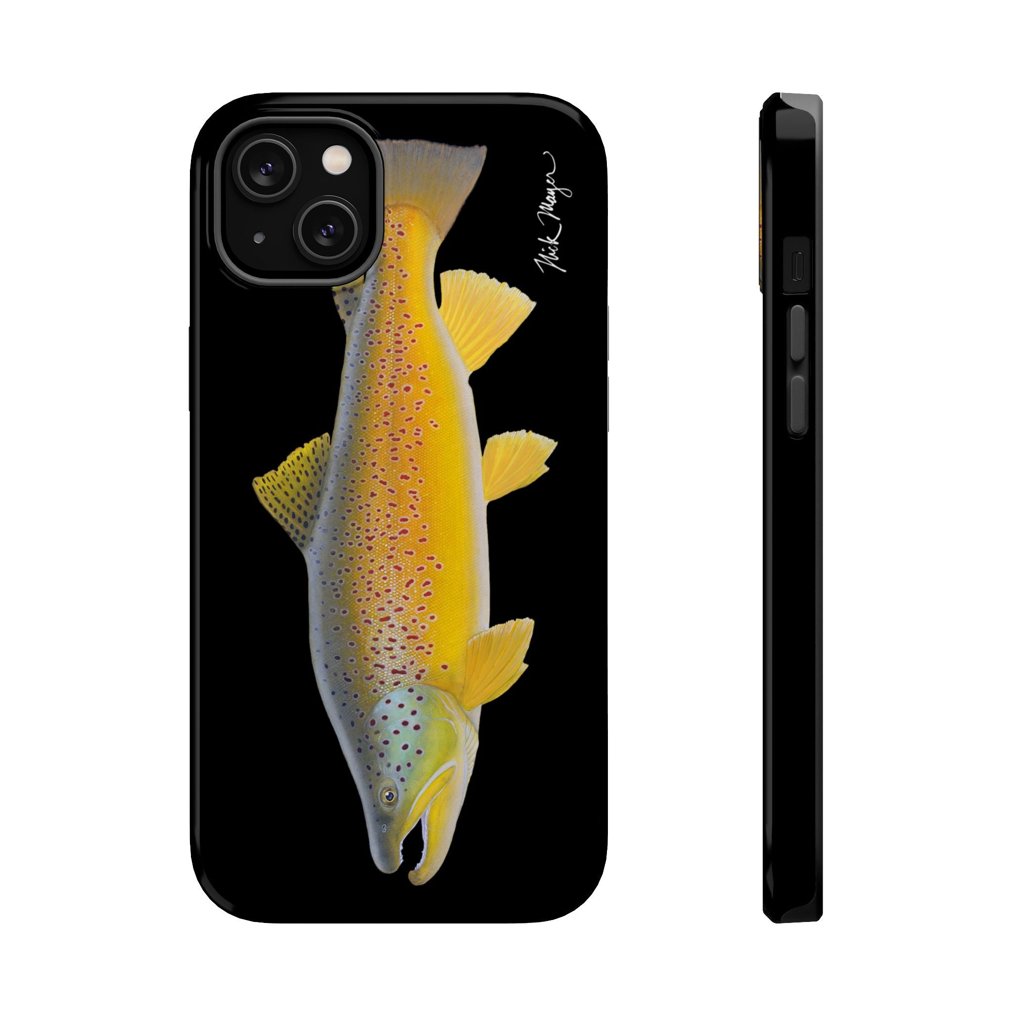 Brown Trout 3 Black MagSafe iPhone Case