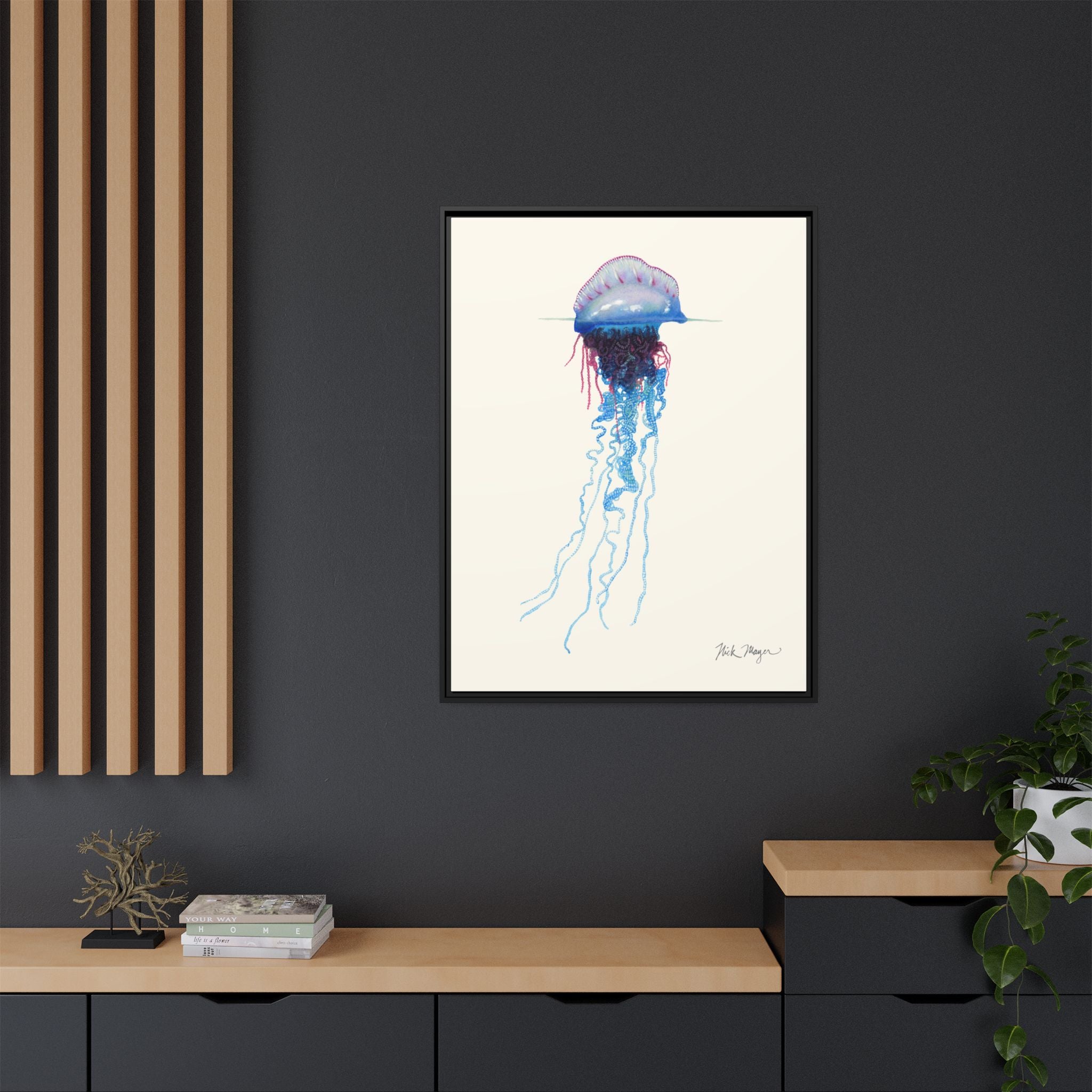 Portuguese Man O' War Framed Canvas Print Printify