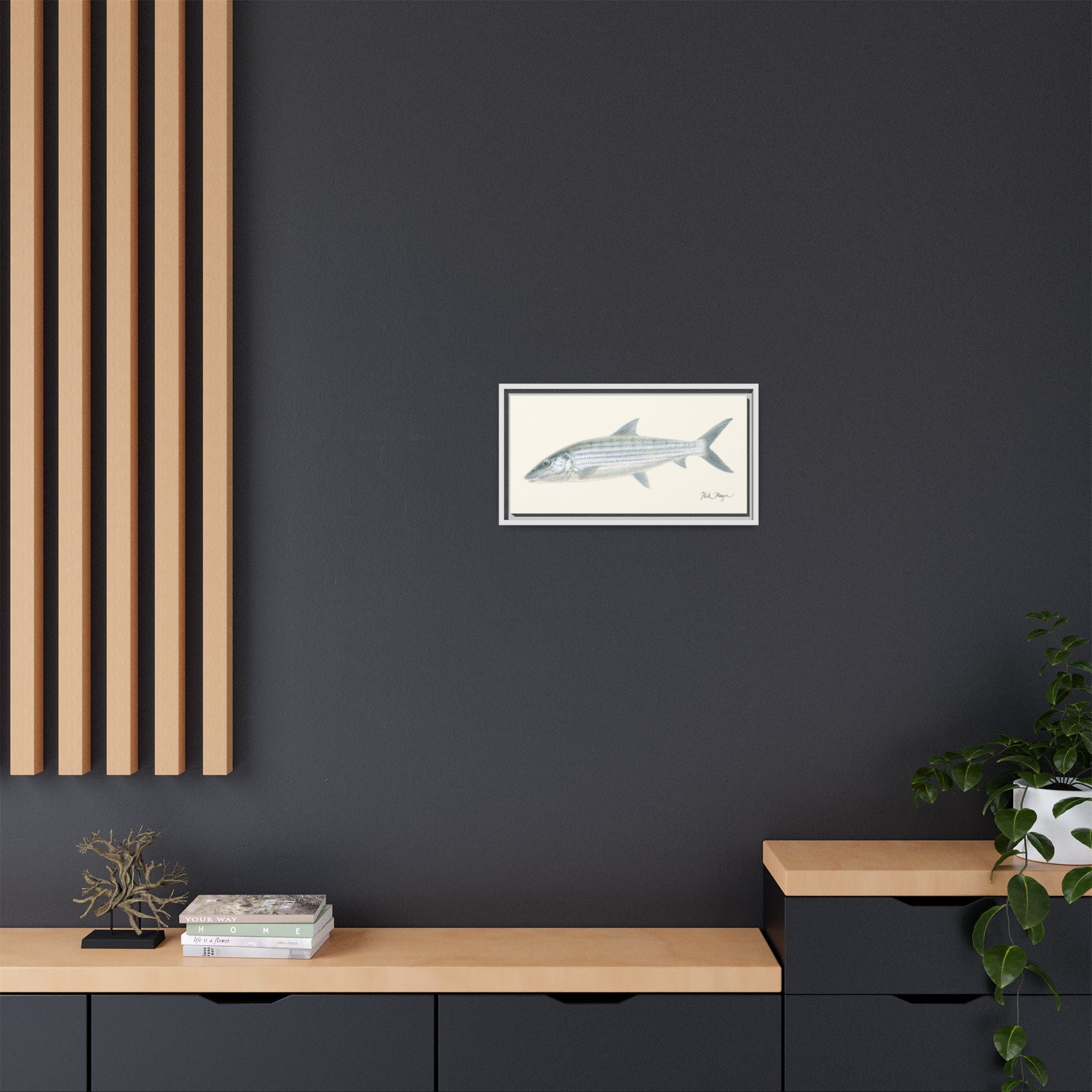 Bonefish Framed Canvas Print Printify