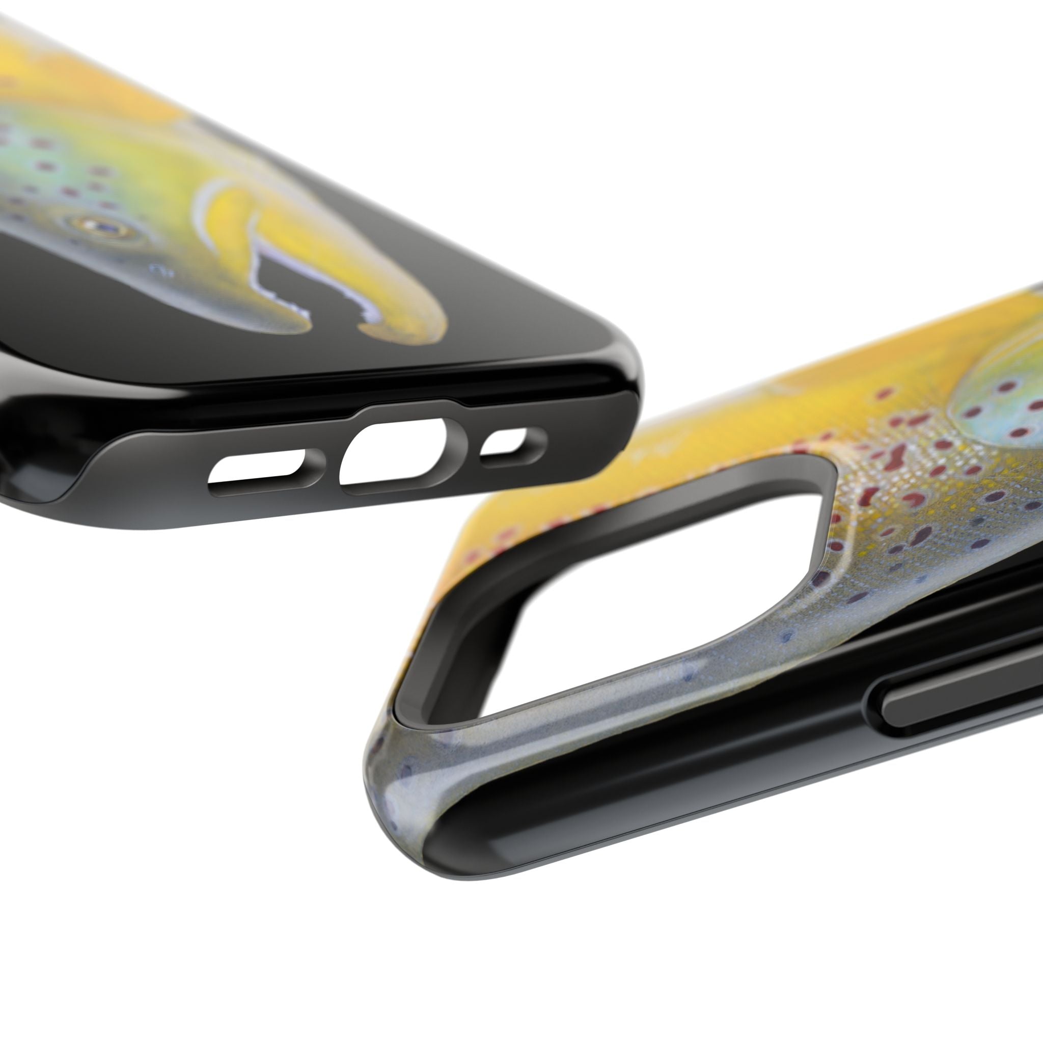Brown Trout 3 Face Black MagSafe iPhone Case