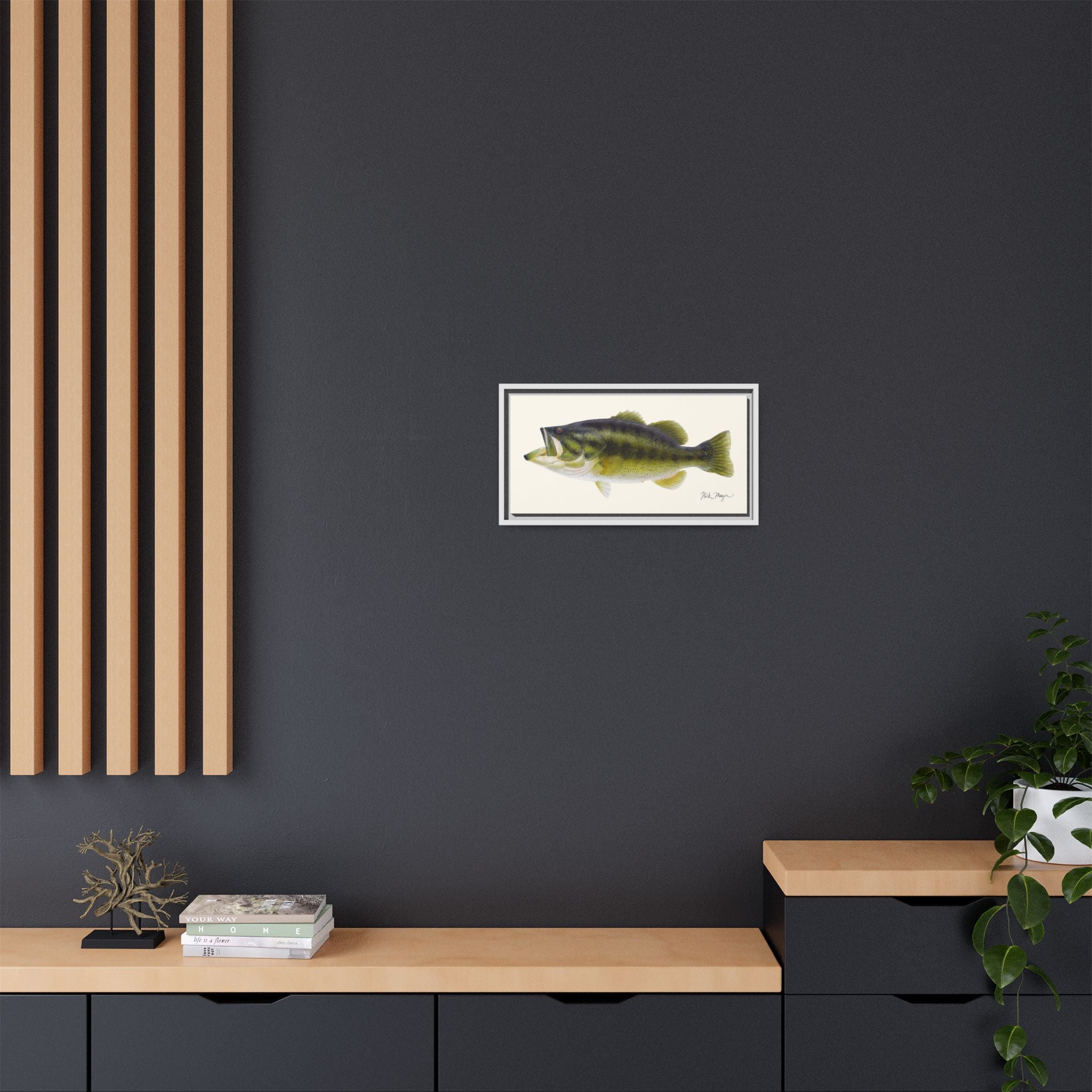 Largemouth Bass I Framed Canvas Print Printify
