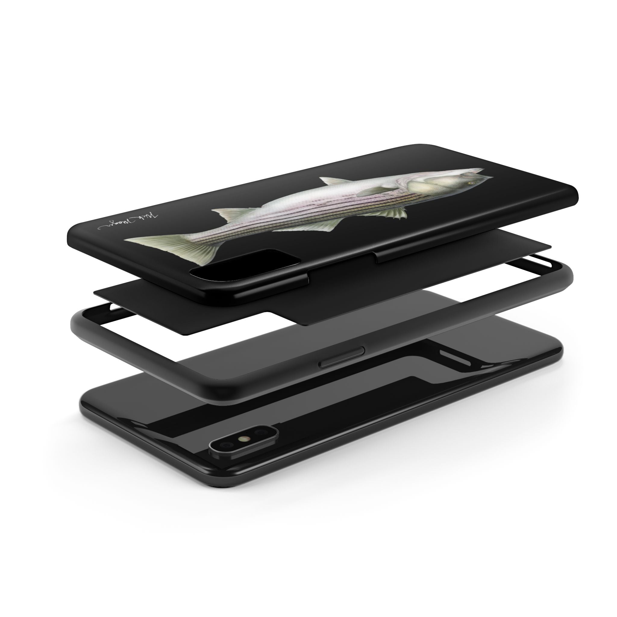 30 lb Striper - Black Phone Case (iPhone)