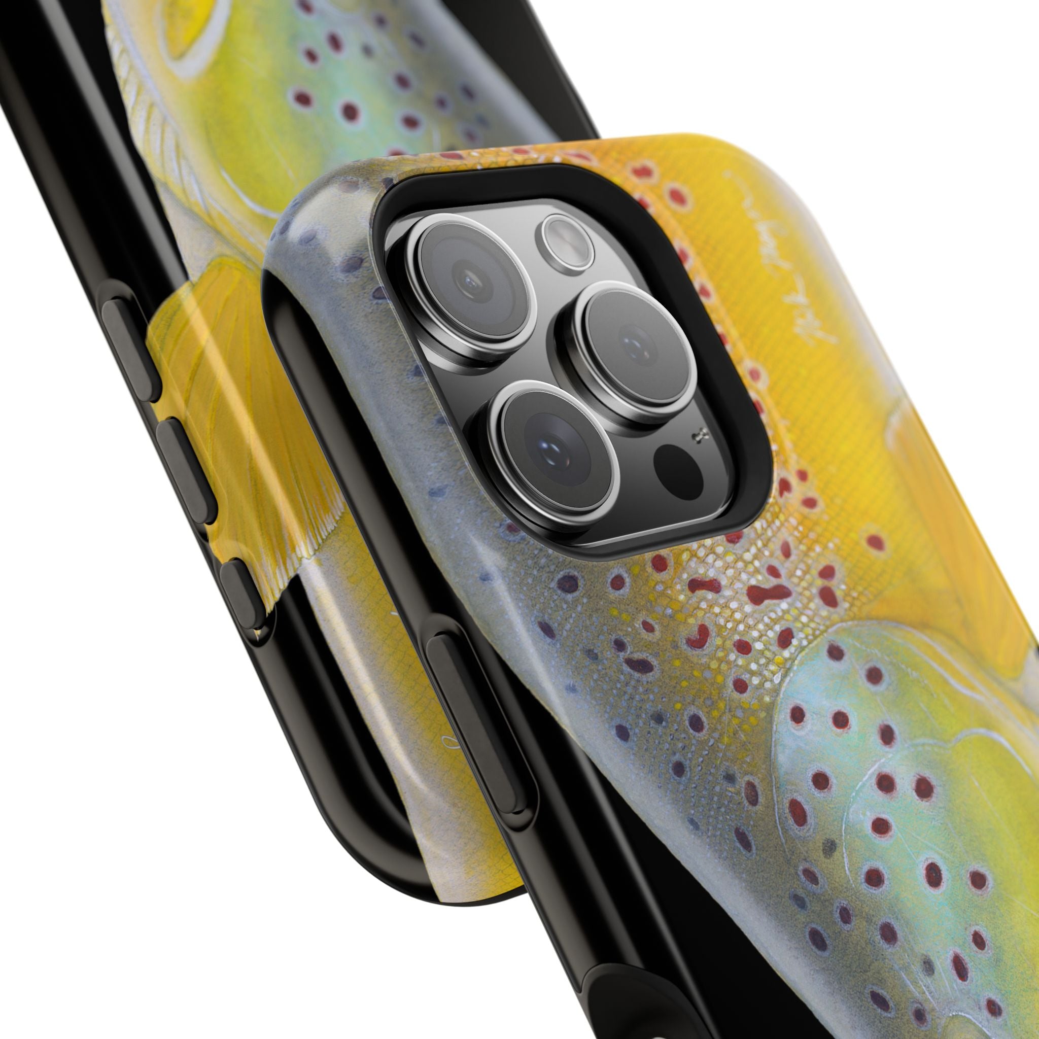 Brown Trout 3 Face Black MagSafe iPhone Case