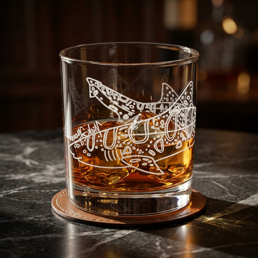 Leopard Shark 10oz Whiskey Glass