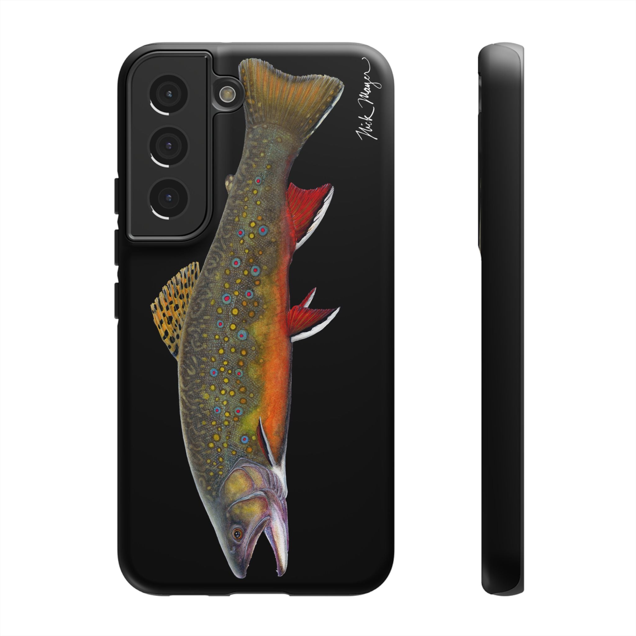 Brook Trout Black Phone Cases (Samsung) Printify