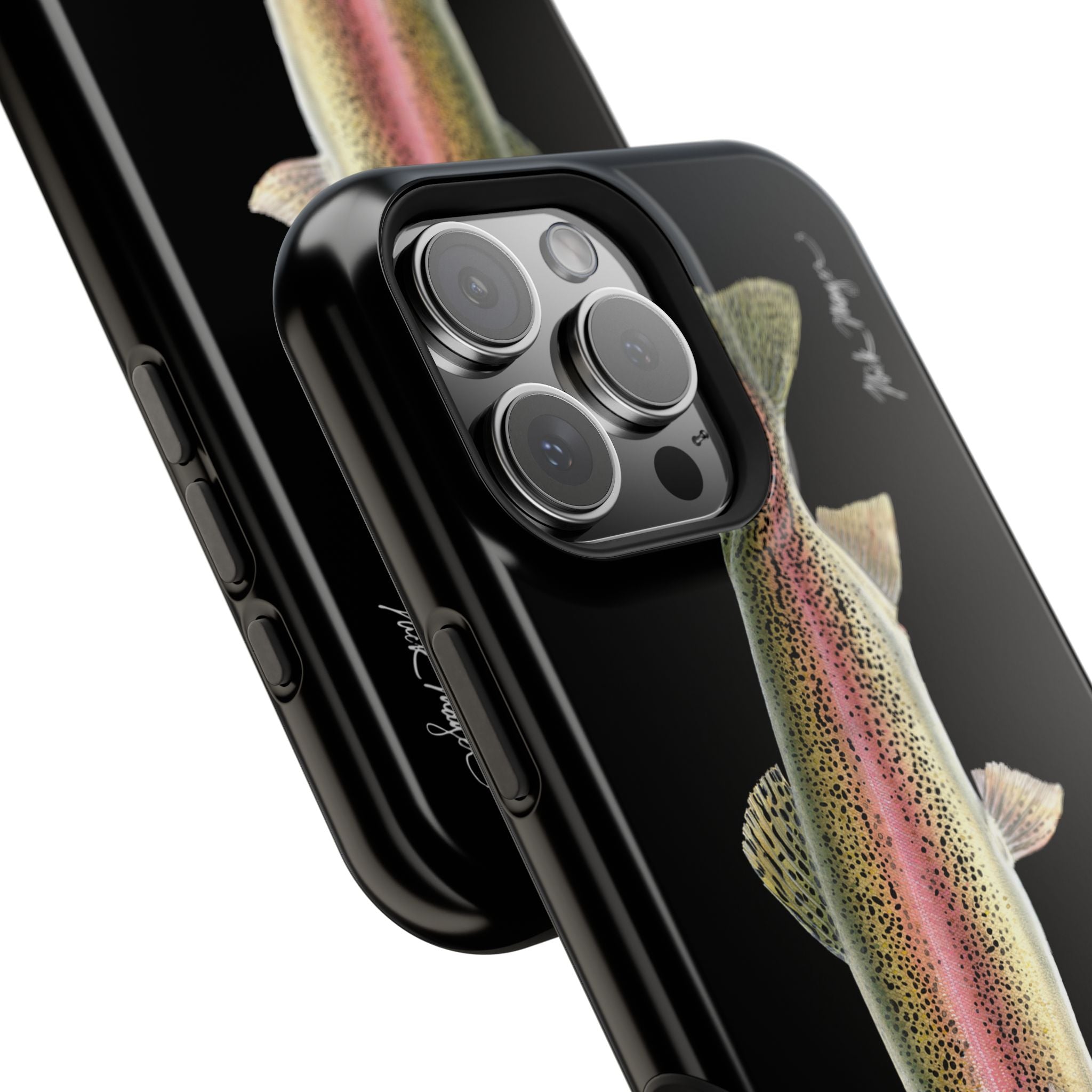 Rainbow Trout MagSafe Black iPhone Case