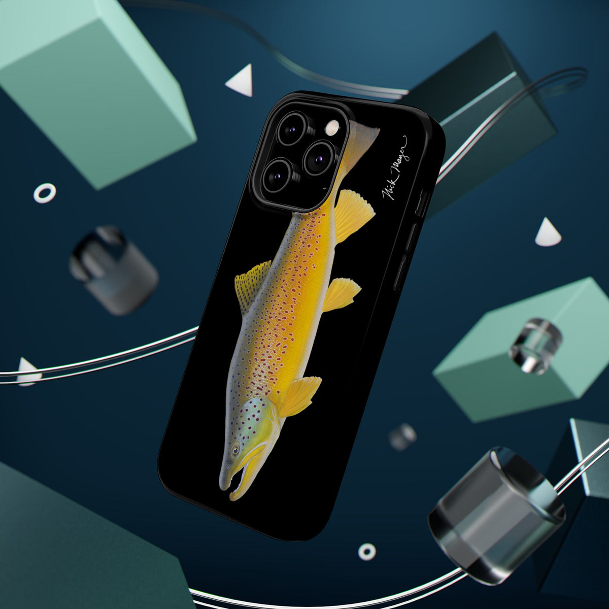 Brown Trout 3 Black MagSafe iPhone Case Printify