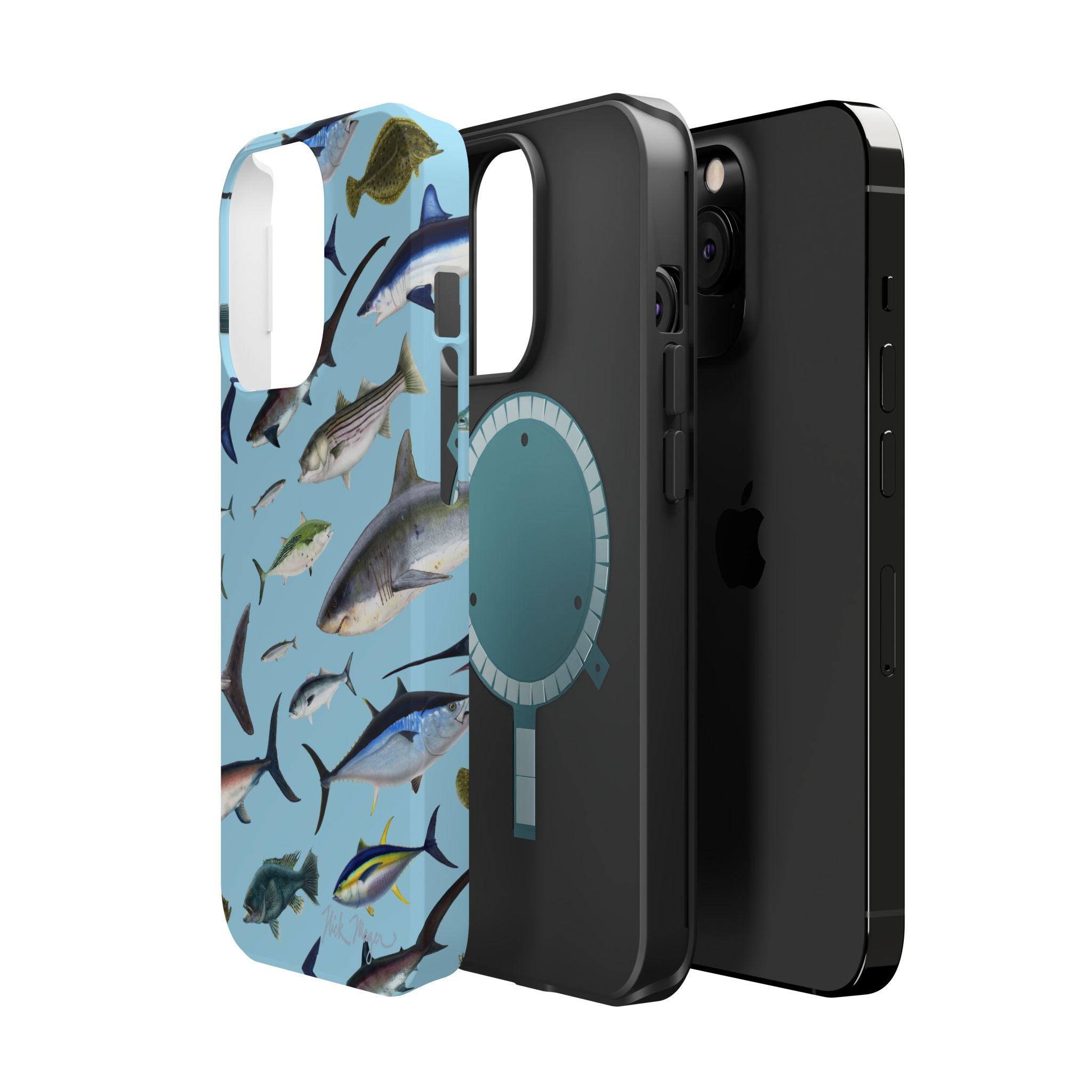 New England Fish Blue MagSafe iPhone Case