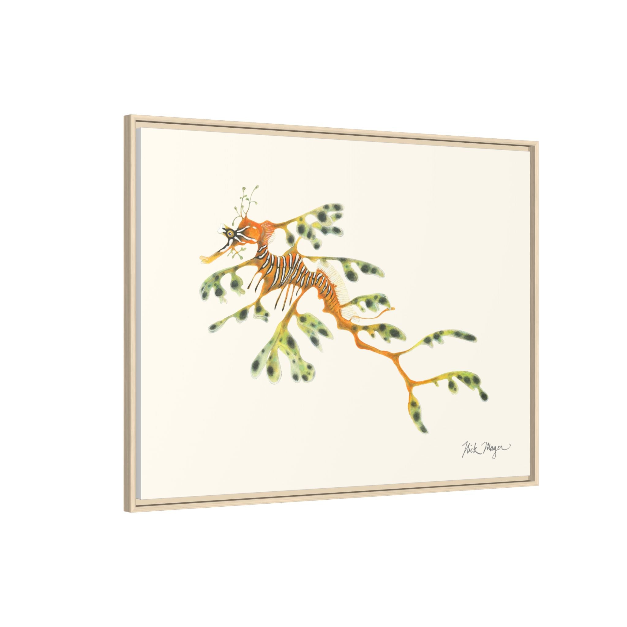 Leafy Sea Dragon Framed Canvas Print Printify