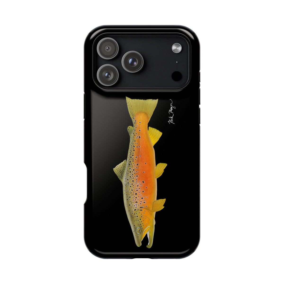 Brown Trout 2 Black MagSafe iPhone Case Printify