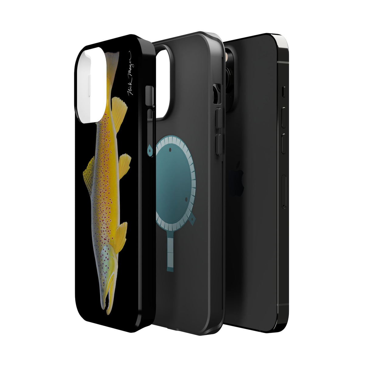 Brown Trout 3 Black MagSafe iPhone Case Printify