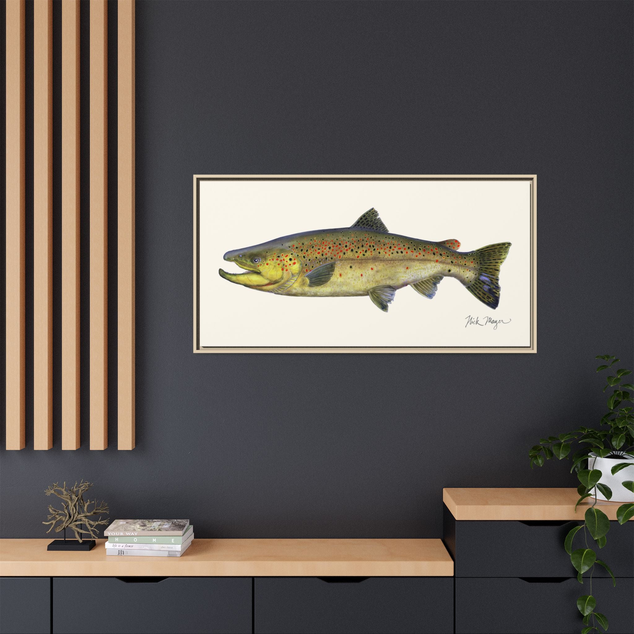 Brown Trout I Framed Canvas Print Printify