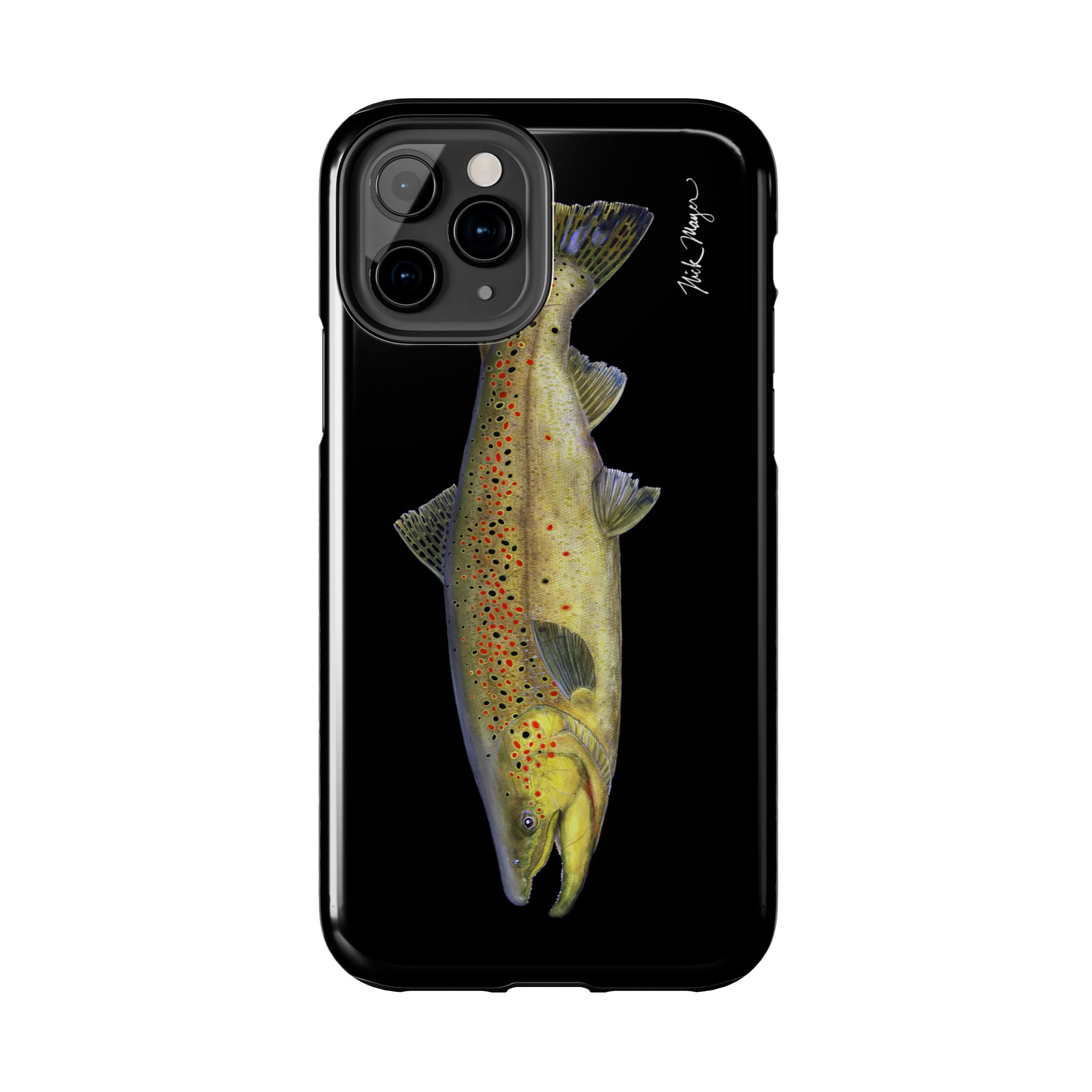 Brown Trout Black Phone Case (iPhone)