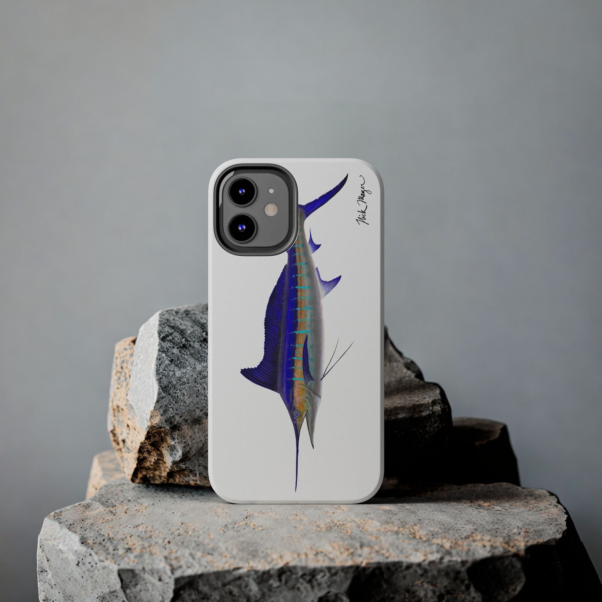 Striped Marlin White Phone Case (iPhone)