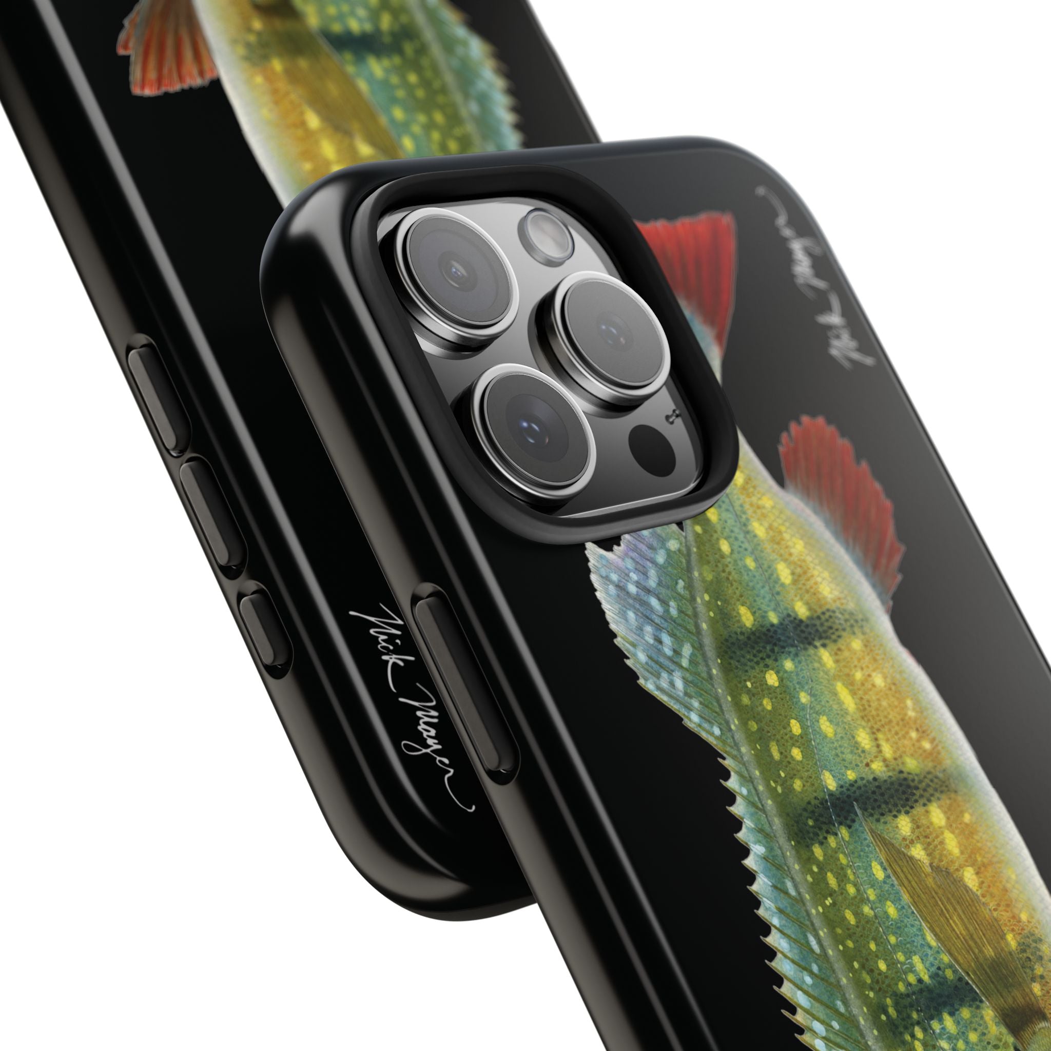 Peacock Bass Black iPhone Case
