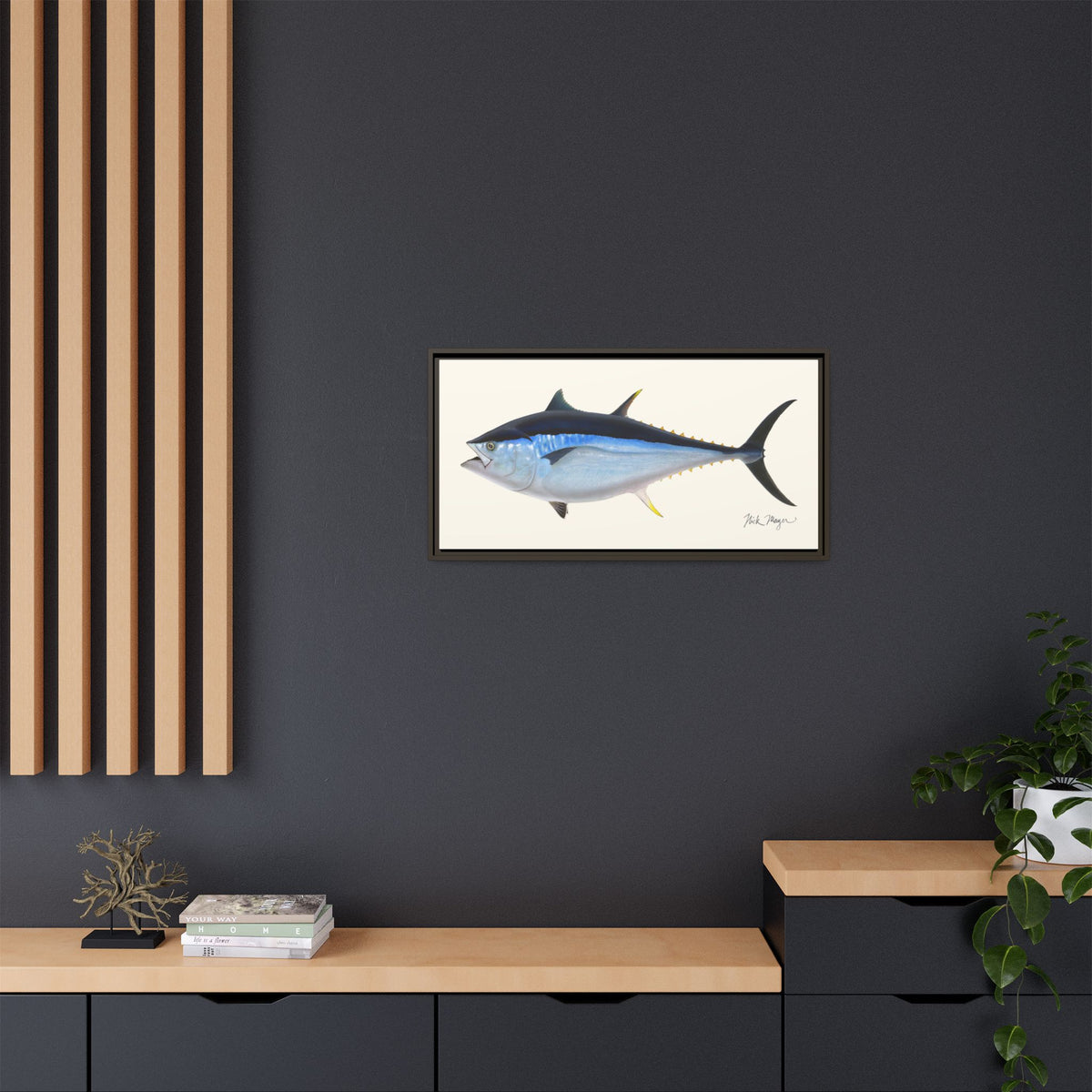 Giant Bluefin Tuna 2 Framed Canvas Print Printify